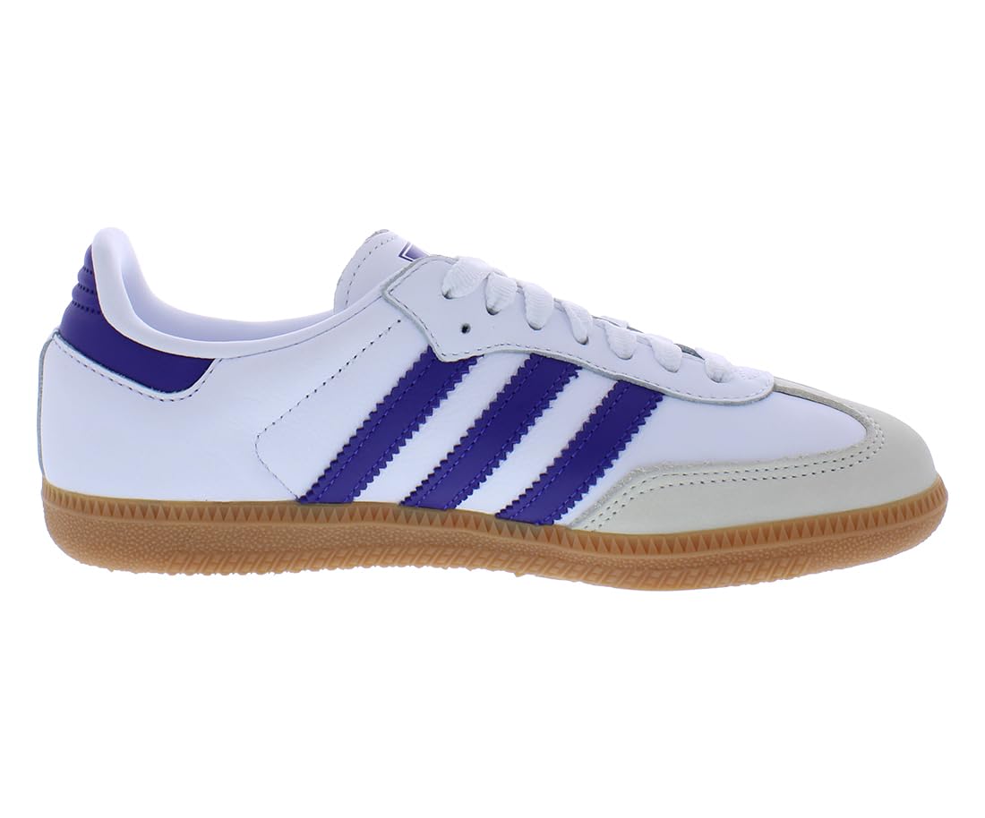 adidas Samba OG Women's Sneakers - White/Energy Ink/Gum Sole - Size 7.5 - Classic Casual Shoes for Women, Perfect for Streetwear, Gym, and Everyday Fashion