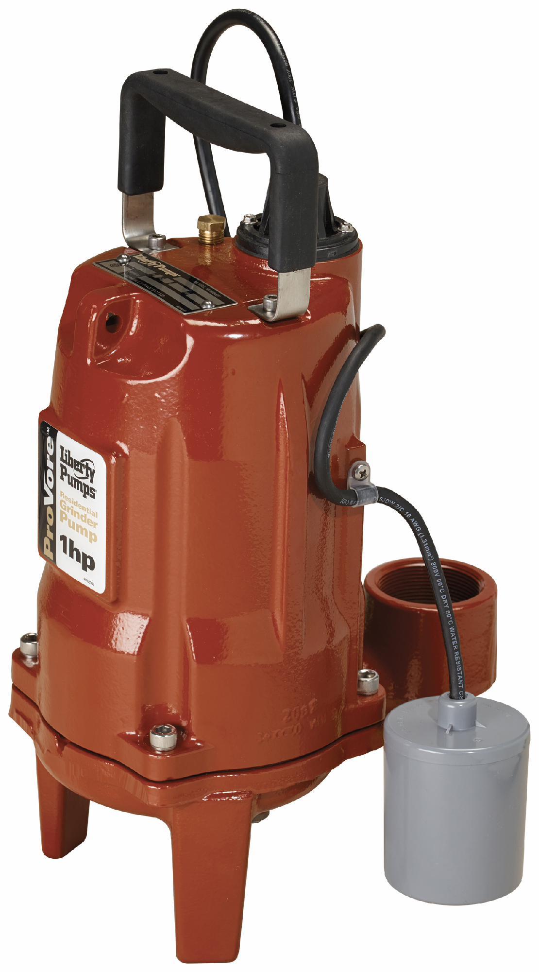 Liberty Pumps PRG101A 1 HP Cast Iron Grinder Pump - 115V, 1 Phase, 25' Cord - Automatic Sewage & Wastewater Removal for Basements & Crawl Spaces