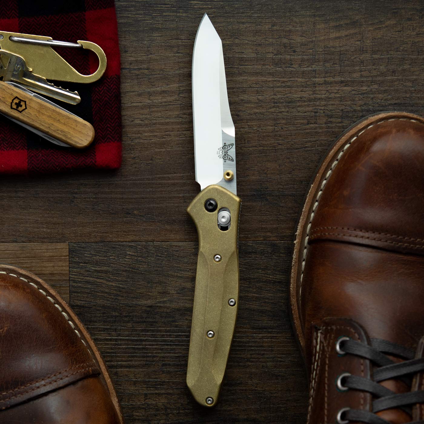 Flytanium Custom Brass Scale Kit for Benchmade 940 Knives - Premium Upgrade for Enhanced Grip & Durability | Perfect for EDC, Outdoor Adventures & Tactical Use