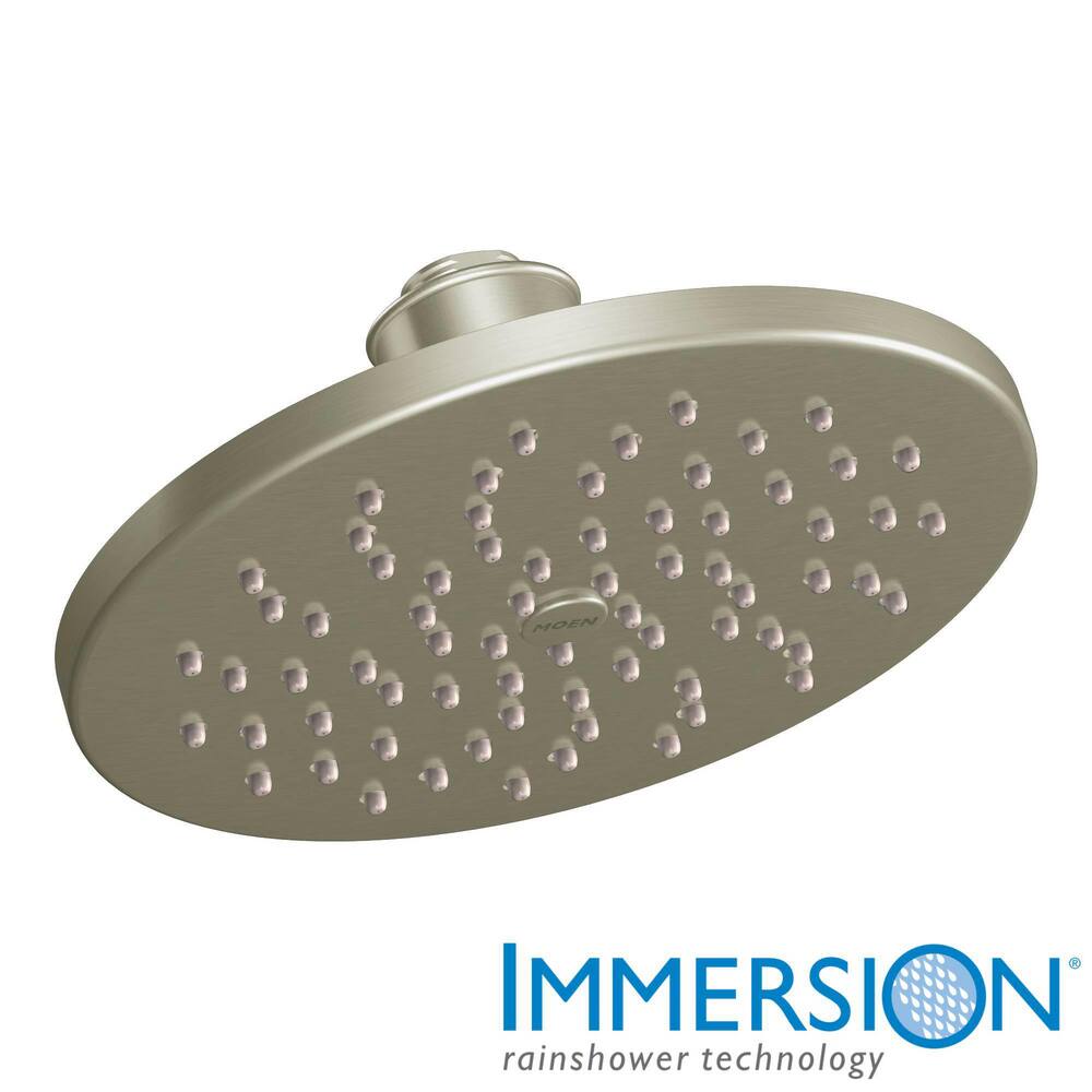 8 Inch Rainshower Shower Head with Immersion Technology - Brushed Nickel Finish - High Pressure Water Saving Showerhead for Luxurious Spa-Like Bathroom Experience