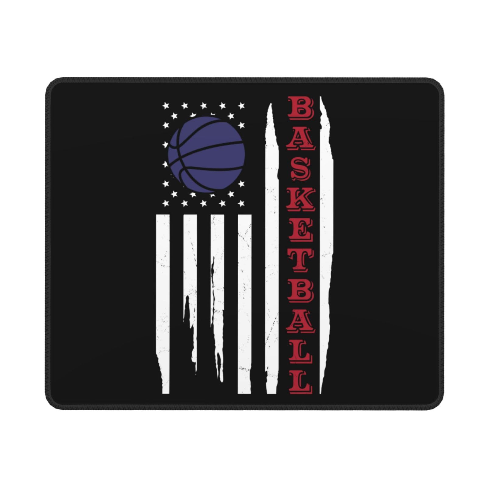 SIYTUAU American Flag Basketball Mouse Pad - 10x12 Inch Waterproof Non-Slip Rubber Gaming Mousepad for Laptop & Office Use - Perfect for Gamers, Students & Work from Home