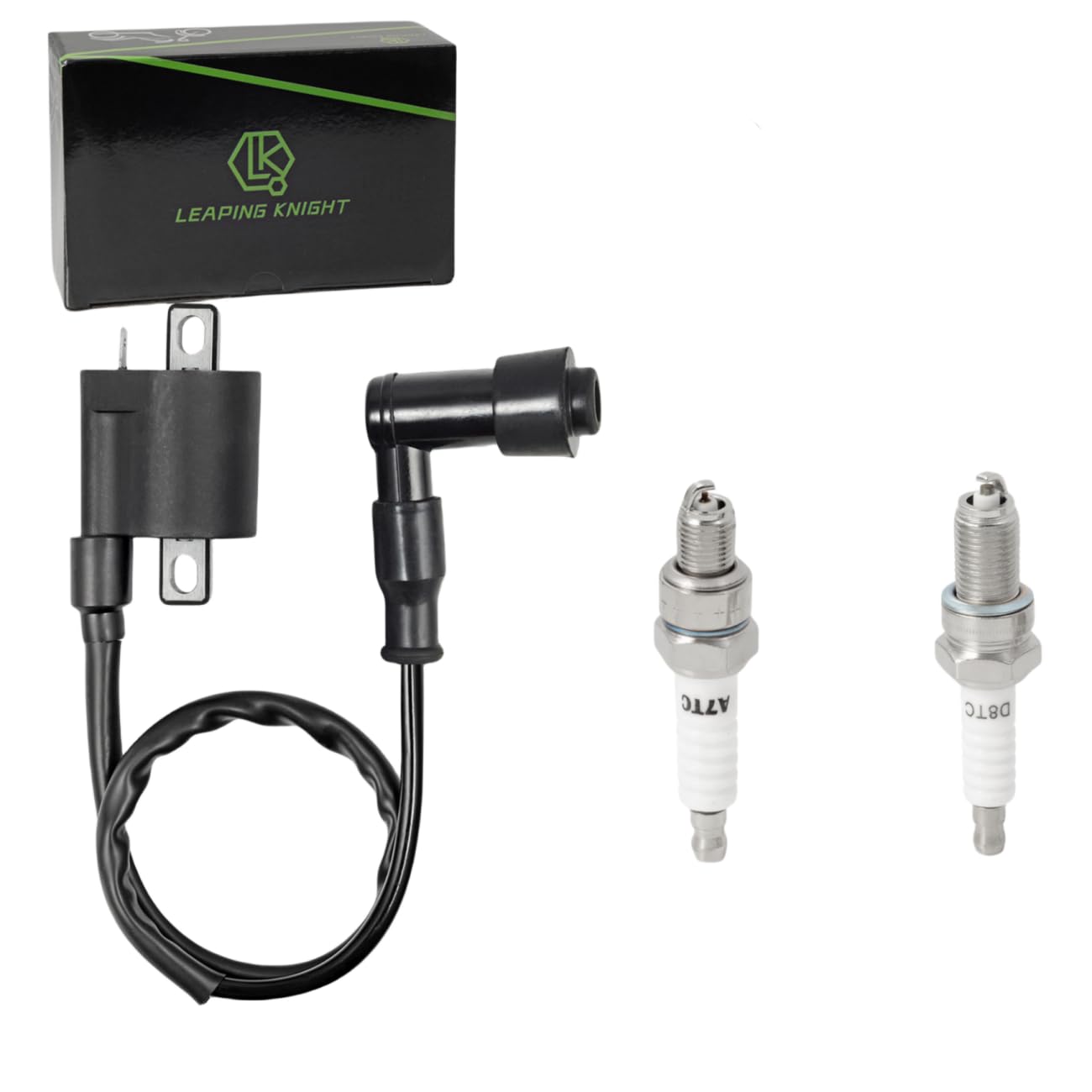 High Performance Ignition Coil & Spark Plug Compatible with Kawasaki KX60-125 KDX200 CG125-250 Yamaha PW50-80 1981-2009 ATV Scooter Moped GO-KART Blaster 200 YFS200 1997-2001 - Perfect for Off-Road Racing & Engine Maintenance