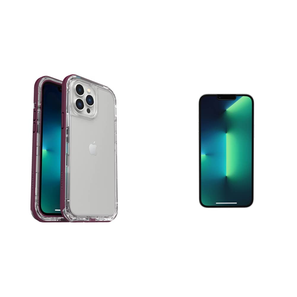 LifeProof Next Series Case for iPhone 13 Pro Max & iPhone 12 Pro Max - Essential Purple + OTTERBOX Performance Flex Glass Screen Protector for iPhone 13 Pro Max - Shockproof Waterproof Protection for Outdoor Activities, Work & Travel