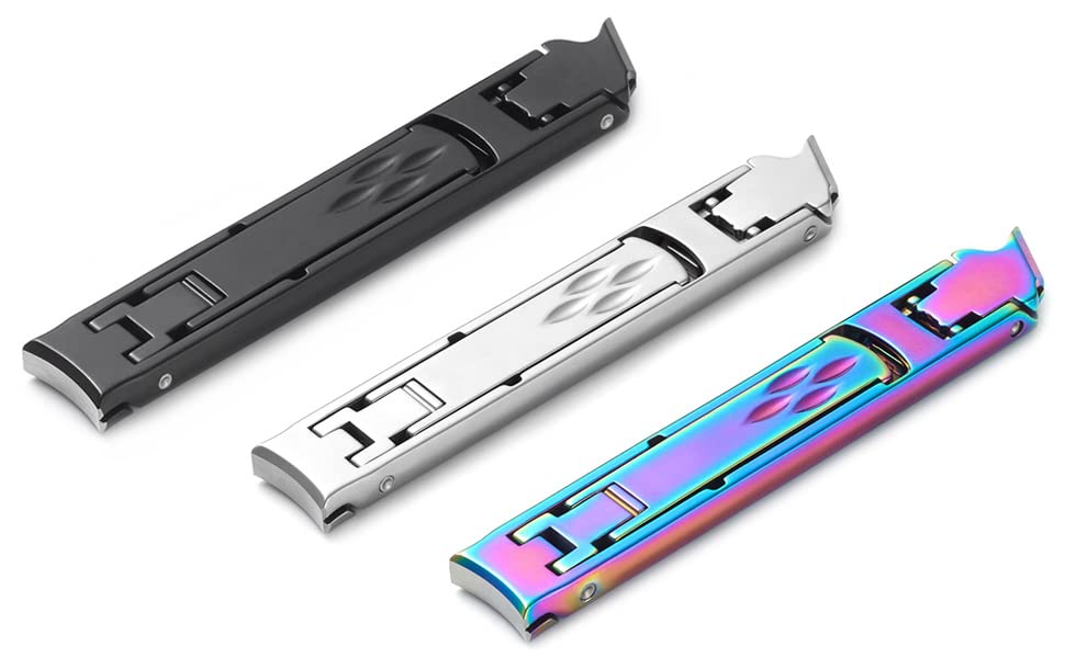 **Portable Nail Clippers for Thick Nails - Ultra Slim Folding Safety Lock Wide Jaw Cutter with Nail File, Travel-Friendly Double Head Curved & Slanted Trimmer for Toenails & Fingernails - Perfect for Travel, Home & Salon Use**