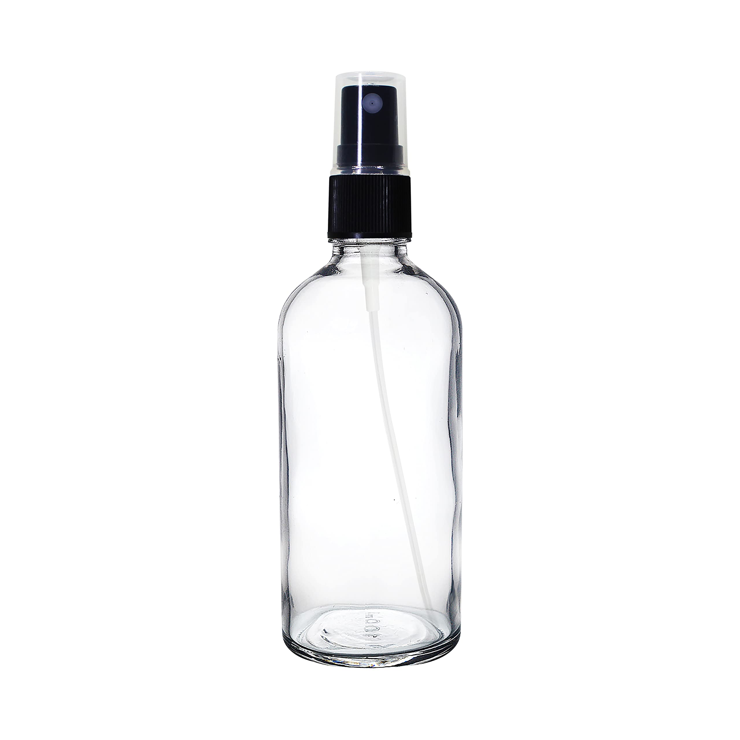 NSB Herbals 100ml Refillable Clear Glass Fine Mist Spray Bottle with Pump - Perfect for DIY Perfume, Essential Oils, Aromatherapy Blends, Facial Mists & Beauty Products - Ideal for Home, Travel & Salon Use