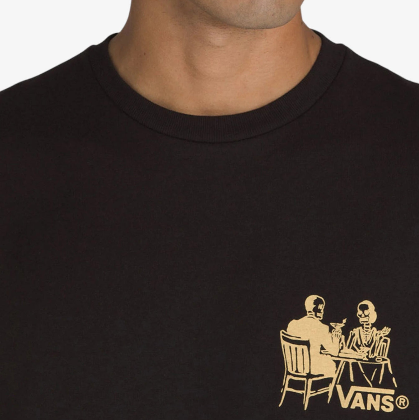 Vans Men's Short Sleeve T-Shirt for Fine Dining - Black Cotton Casual Tee | Perfect for Date Nights, Business Casual & Upscale Events