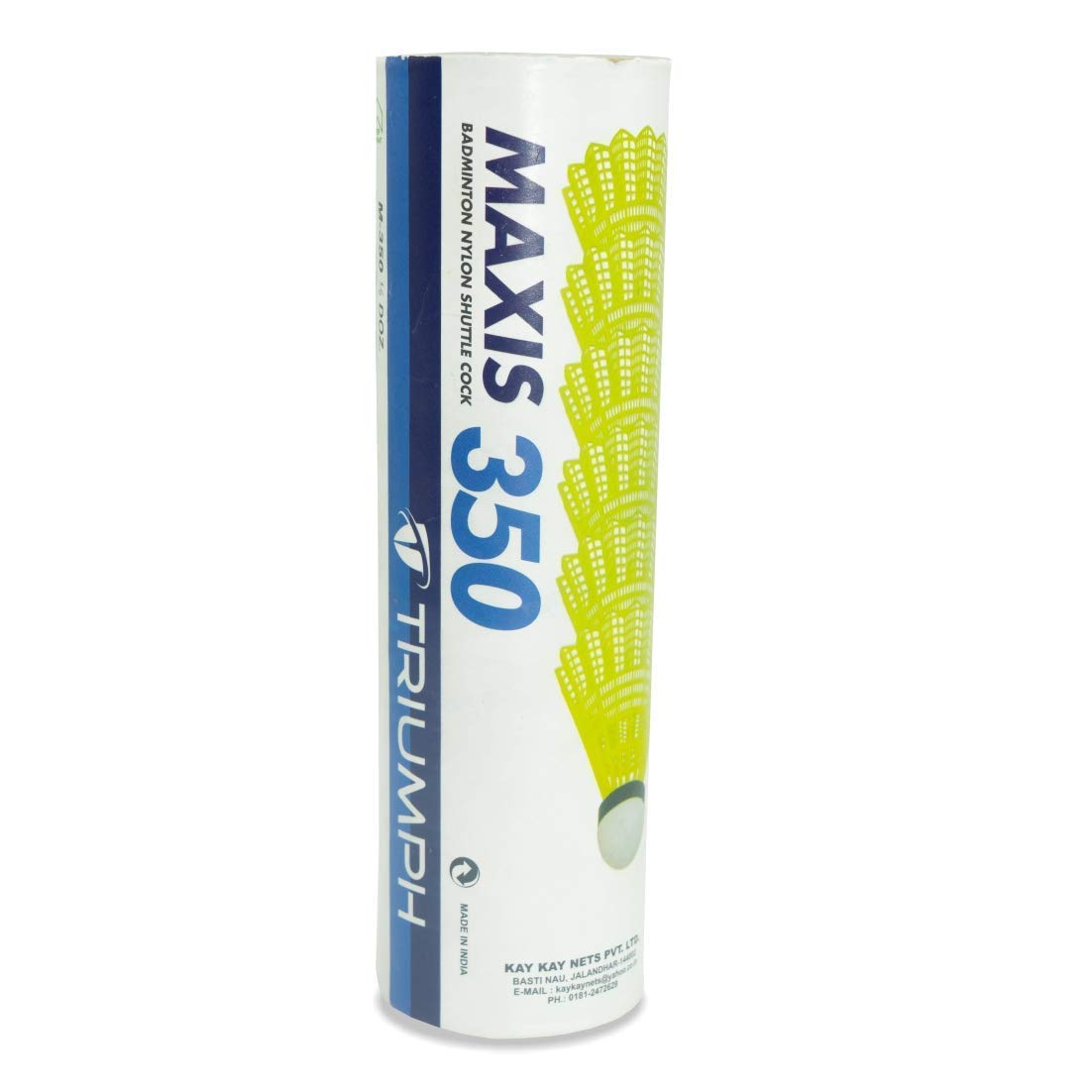 TRIUMPH MAXIS-350 White Nylon Badminton Shuttlecocks - 2 Sets (6 Pcs Total) - Durable & Consistent Flight for Training & Recreational Play