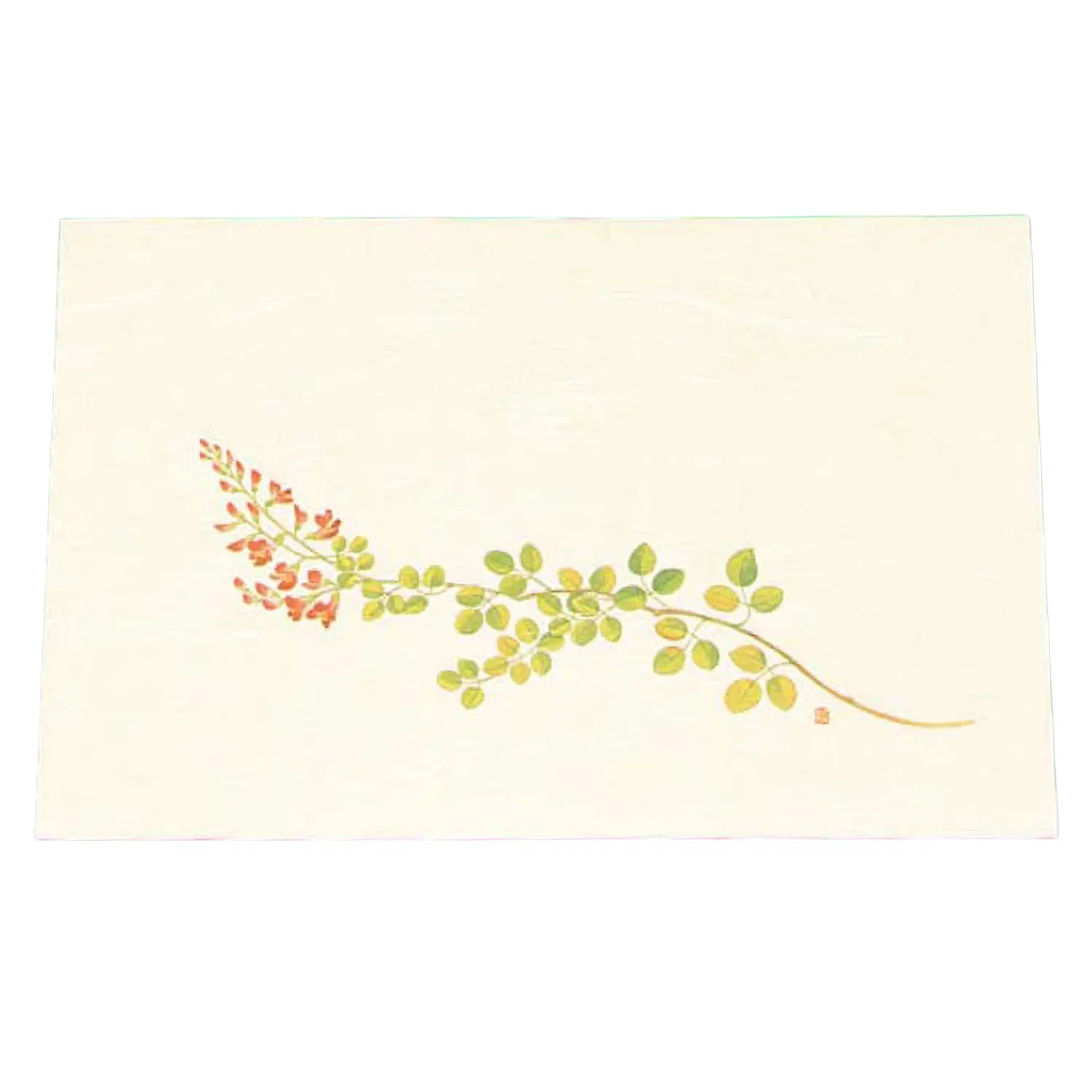 Artec Washi Paper Cream Placemat - Set of 100 Japanese Bush Clover Design Table Mats for Dining, Tea Ceremony & Home Decor