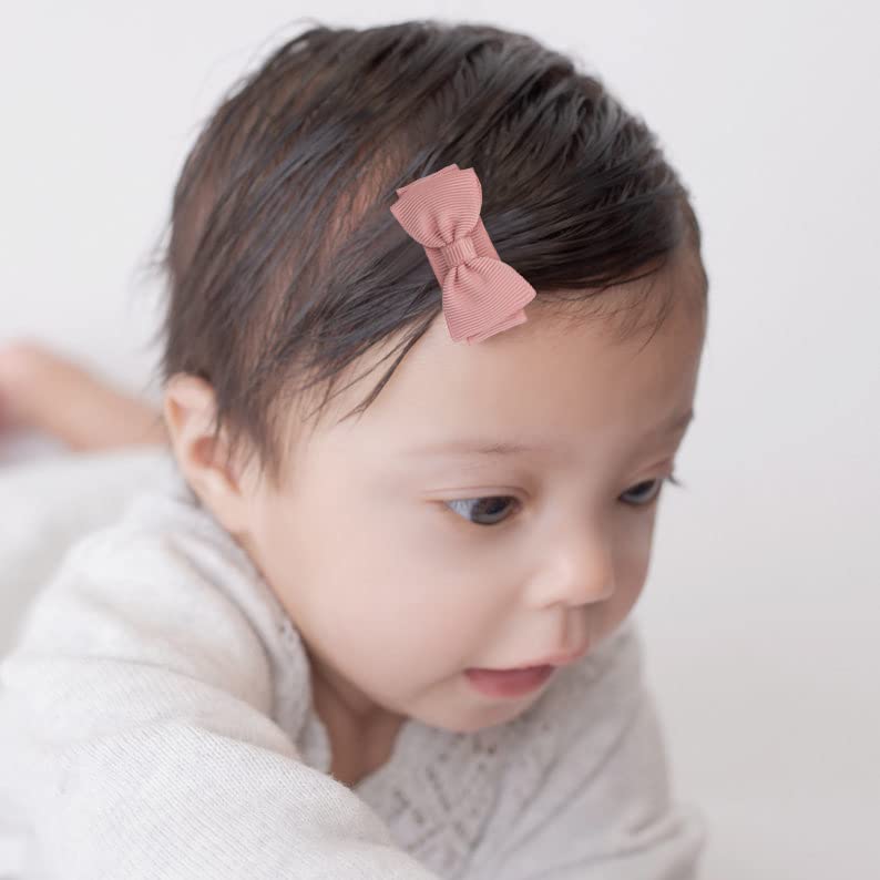 Non-Slip Baby Hair Clips for Girls - 20PCS Tiny Bow Snap Hair Clips for Newborns, Toddlers & Infants | Perfect for Daily Use, Parties & Photo Shoots