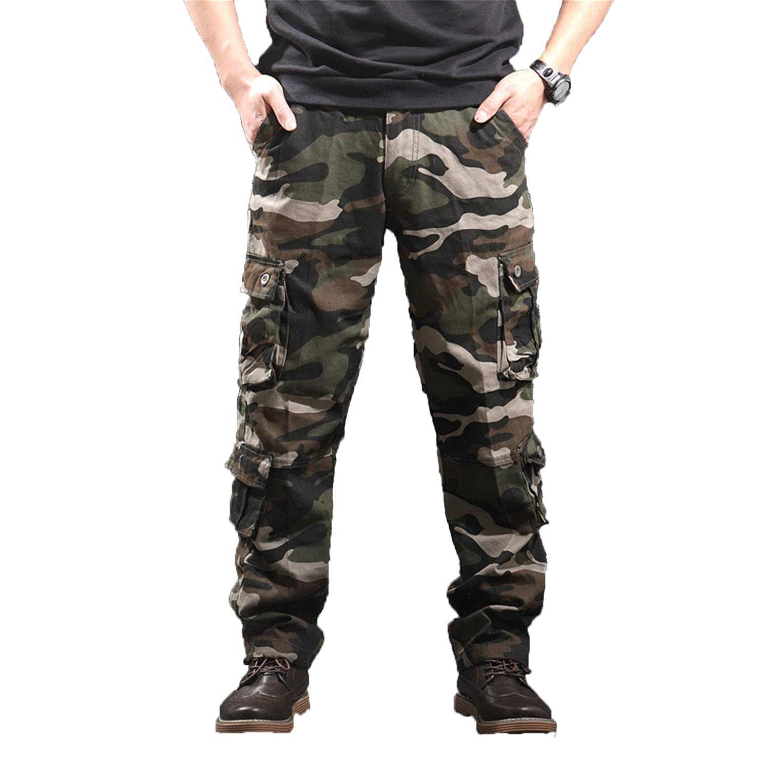 Men's Cargo Pants with Multi-Pockets - Military Camouflage Tactical Sweatpants for Workout, Hiking & Combat | Comfortable Work Trousers for Outdoor Activities & Casual Wear
