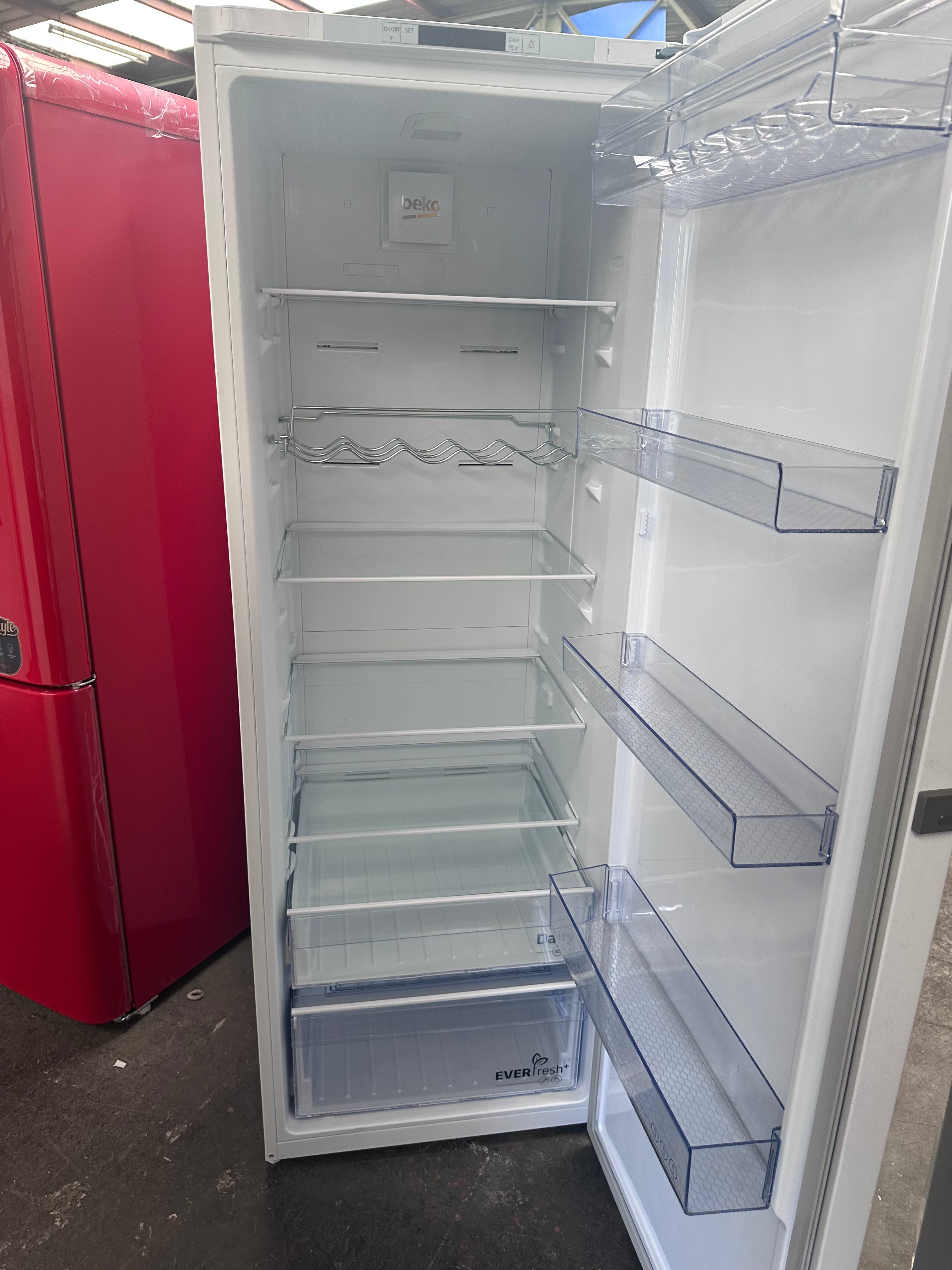 Beko 351L BAF369W Upright All Fridge - Energy Efficient Large Capacity Refrigerator for Home & Restaurant Use [Factory Second]