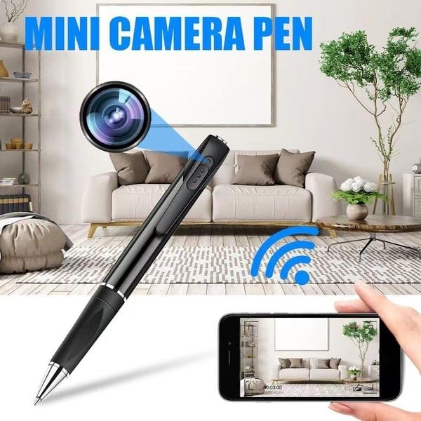 WiFi Spy Pen Camera - Full HD 1080P Video Recording with P2P Connectivity & Audio - Discreet Hidden Camera for Home Security, Office Monitoring, and Secret Investigations