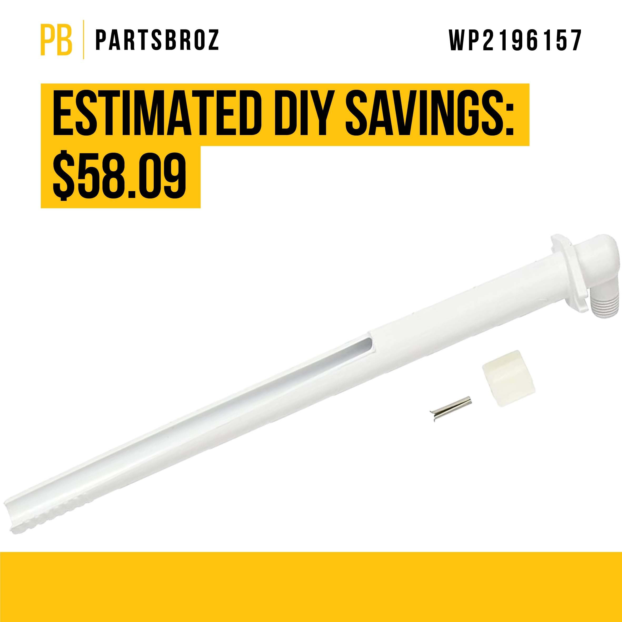 PartsBroz WP2196157 Refrigerator Ice Maker Water Fill Tube Kit - Compatible with Whirlpool, Kenmore, KitchenAid, Roper Freezers - Replaces AP6006156, 1112845, 2154070, 2154080, 2154081, 2174759 - Perfect for DIY Refrigerator Repair and Ice Maker Maintenance