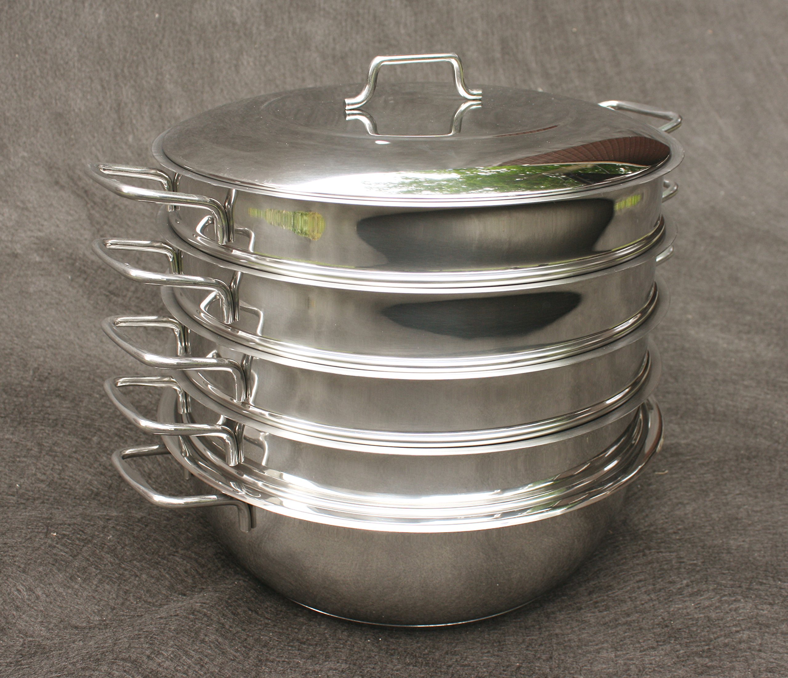 Stainless Steel Dumpling Steamer Set - 6-Piece Oriental Uzbek Mantovarka for Manti (30cm) - Perfect for Homemade Dumplings, Asian Cuisine & Family Cooking