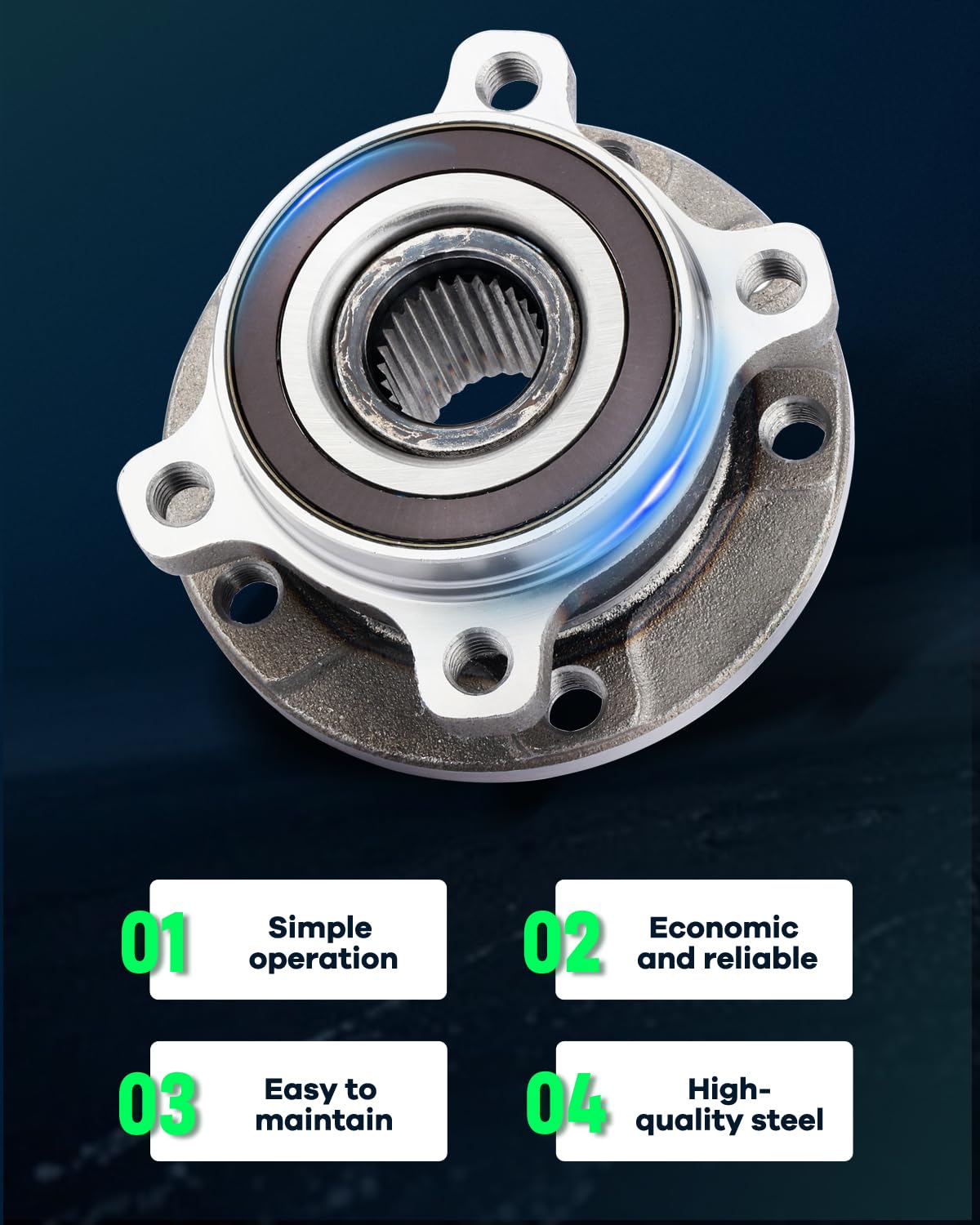 SCITOO Wheel Hub Bearing Kit - Compatible with 2014-2017 Jeep Cherokee Front Wheel (513349) - 2-Piece Set for Smooth Ride & Off-Road Performance