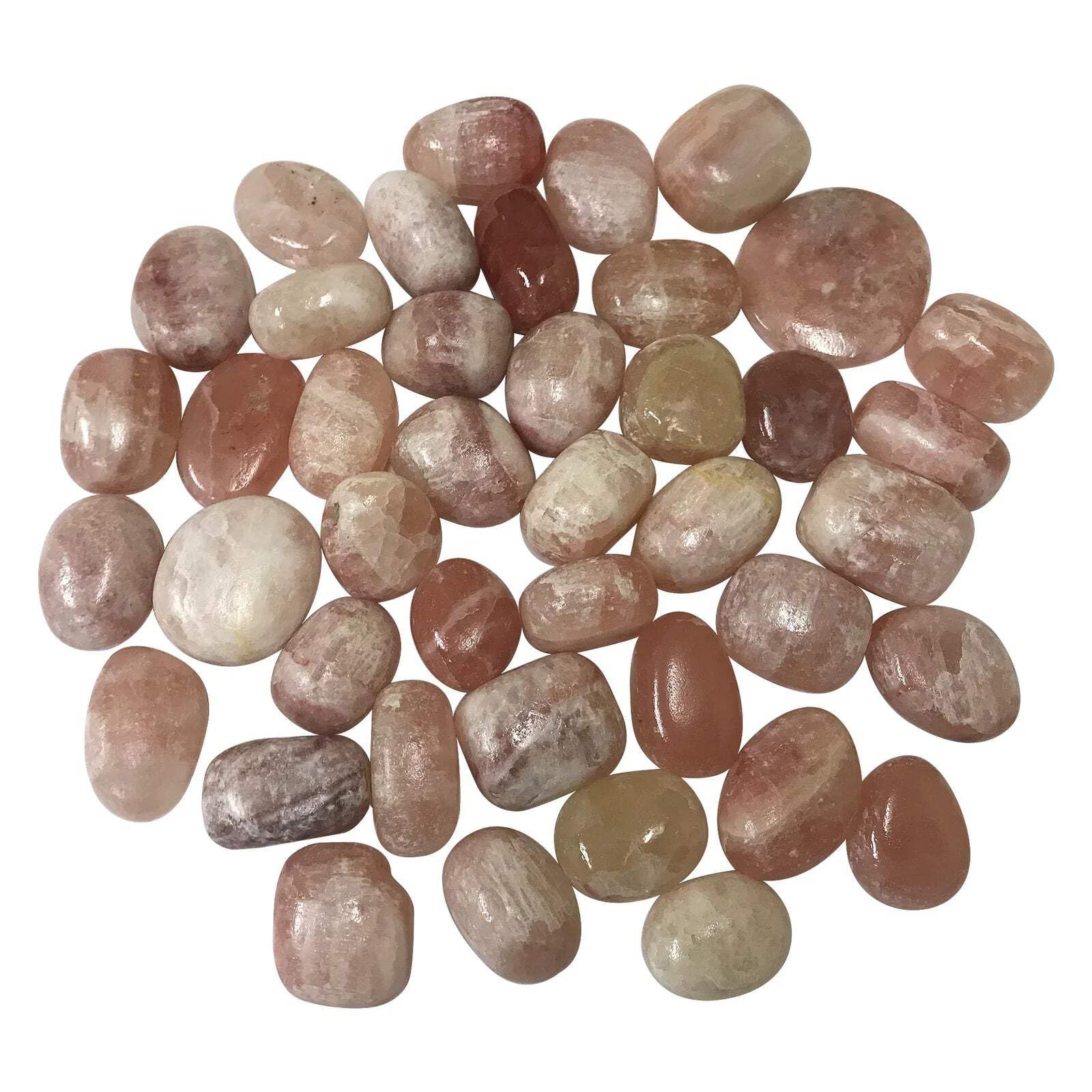 Polished Rose Calcite Gemstone Tumbled Stones - 1/4 lb Natural Healing Crystals for Meditation, Reiki, Chakra Balancing & Home Decor
