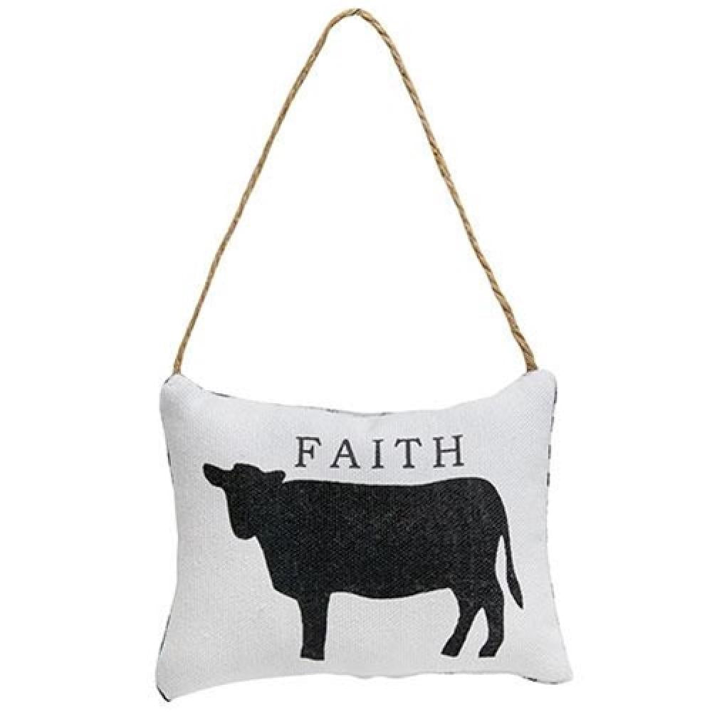 Faith Cow Plush Pillow - Soft & Cute Stuffed Animal Pillow for Kids, Home Decor, Christmas Ornament - Perfect for Nursery, Bedroom, and Holiday Decorations