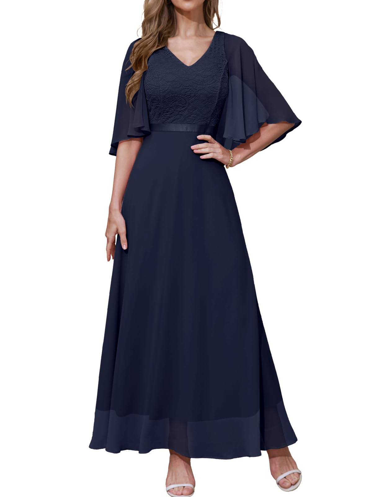 DRESSTELLS Women's Elegant Wedding Guest Formal Dress - 2025 Summer Bridesmaid Party Gown, Long Prom & Church Dress for Special Occasions | Perfect for Weddings, Galas, and Formal Events