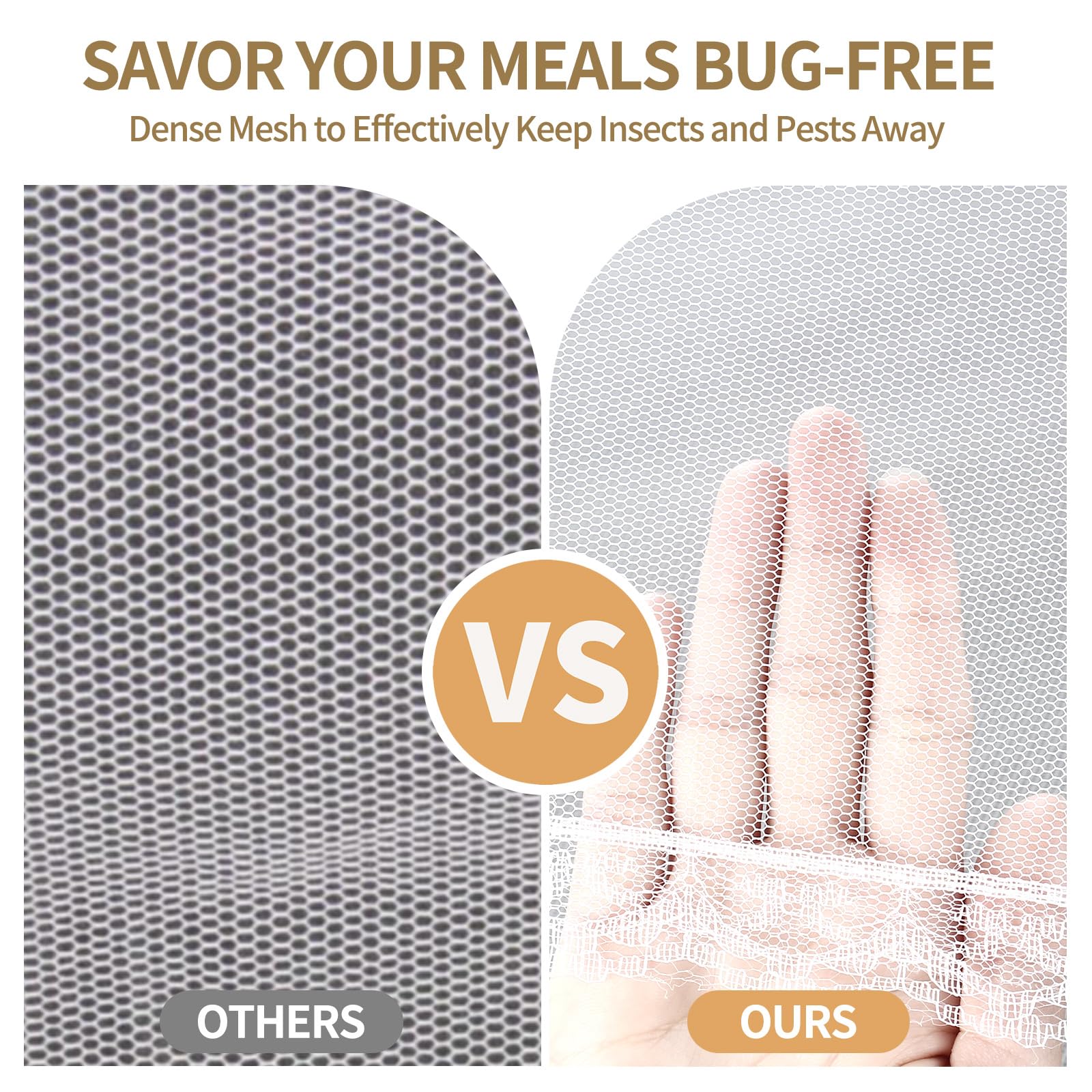NEPAK 6 Pack Large 17x17 Inch Pop-Up Mesh Food Covers for Outdoor BBQ, Picnics, Parties - Reusable & Collapsible Food Tents to Protect Against Bugs and Dust - Perfect for Backyard, Camping, and Beach Gatherings