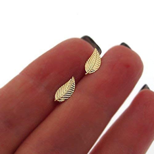 14K Gold Filled Leaf Stud Earrings - Delicate Autumn Leaf Post Earrings for Women, Minimalist Gold Jewelry, Everyday Wear, Birthday Gift for Her | Perfect for Fall Outfits, Office Wear & Special Occasions
