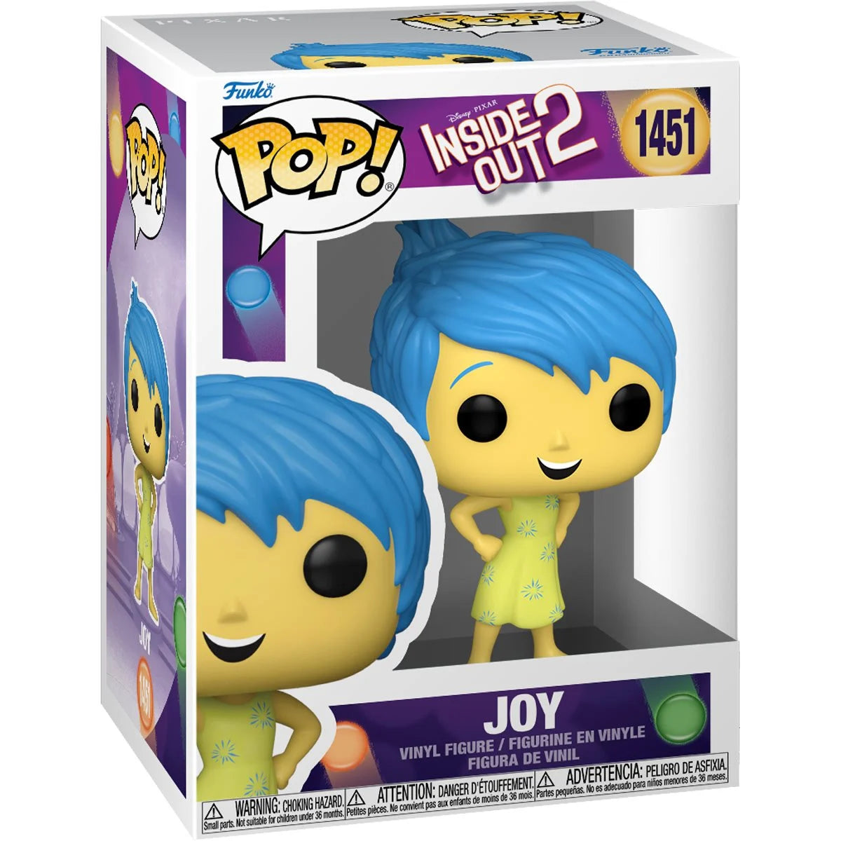Inside Out 2 Joy Funko Pop! Vinyl Figure #1451 - Disney Pixar Collectible Toy for Fans & Gift Ideas - Perfect for Movie Nights, Birthday Presents & Display Shelves
