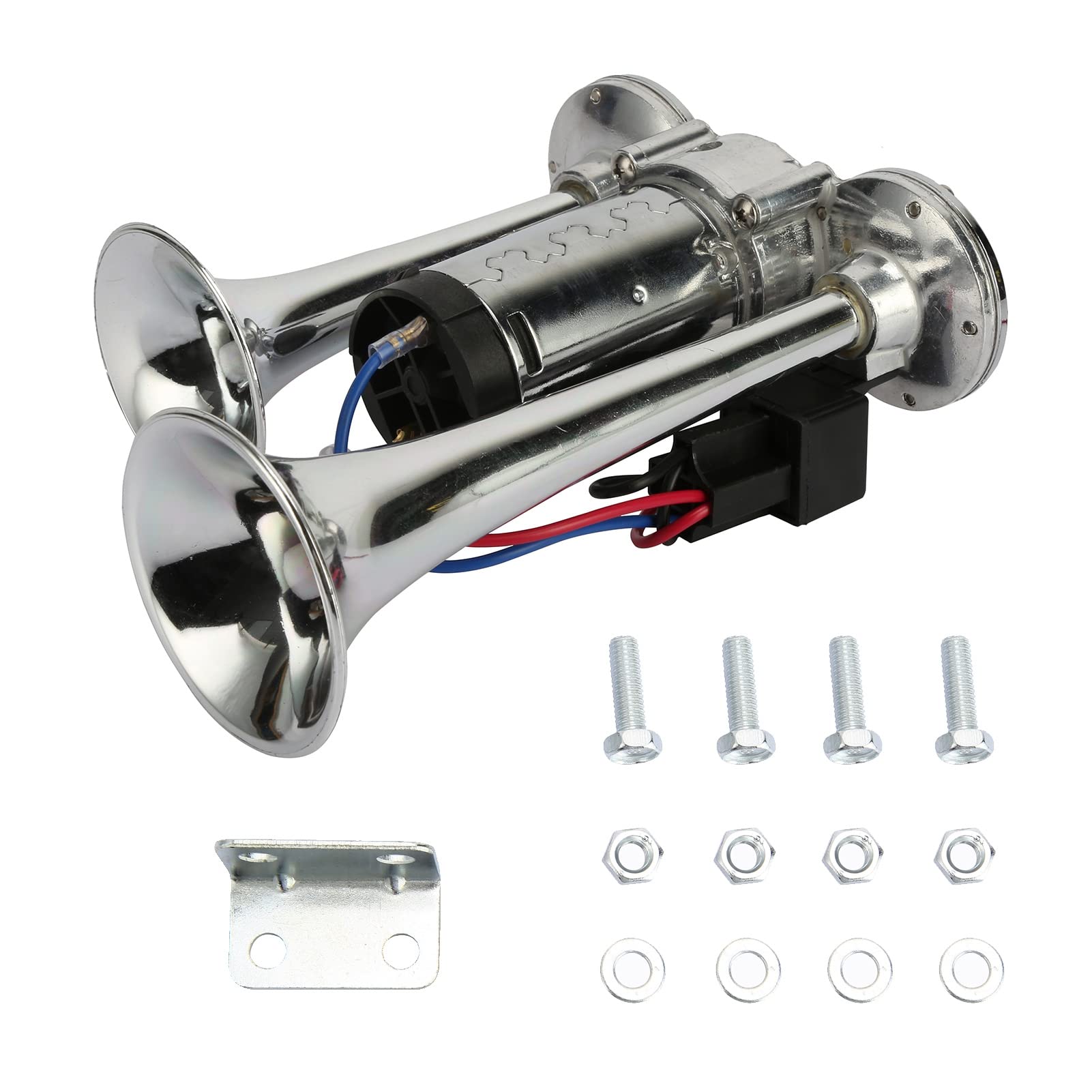 YESBAY 12V Super Loud 600dB Dual Trumpet Electric Car Horn - Stable Frequency, Easy Installation for Trucks, SUVs, Motorcycles & Emergency Vehicles (Great for Highway Safety & Warning Signals)