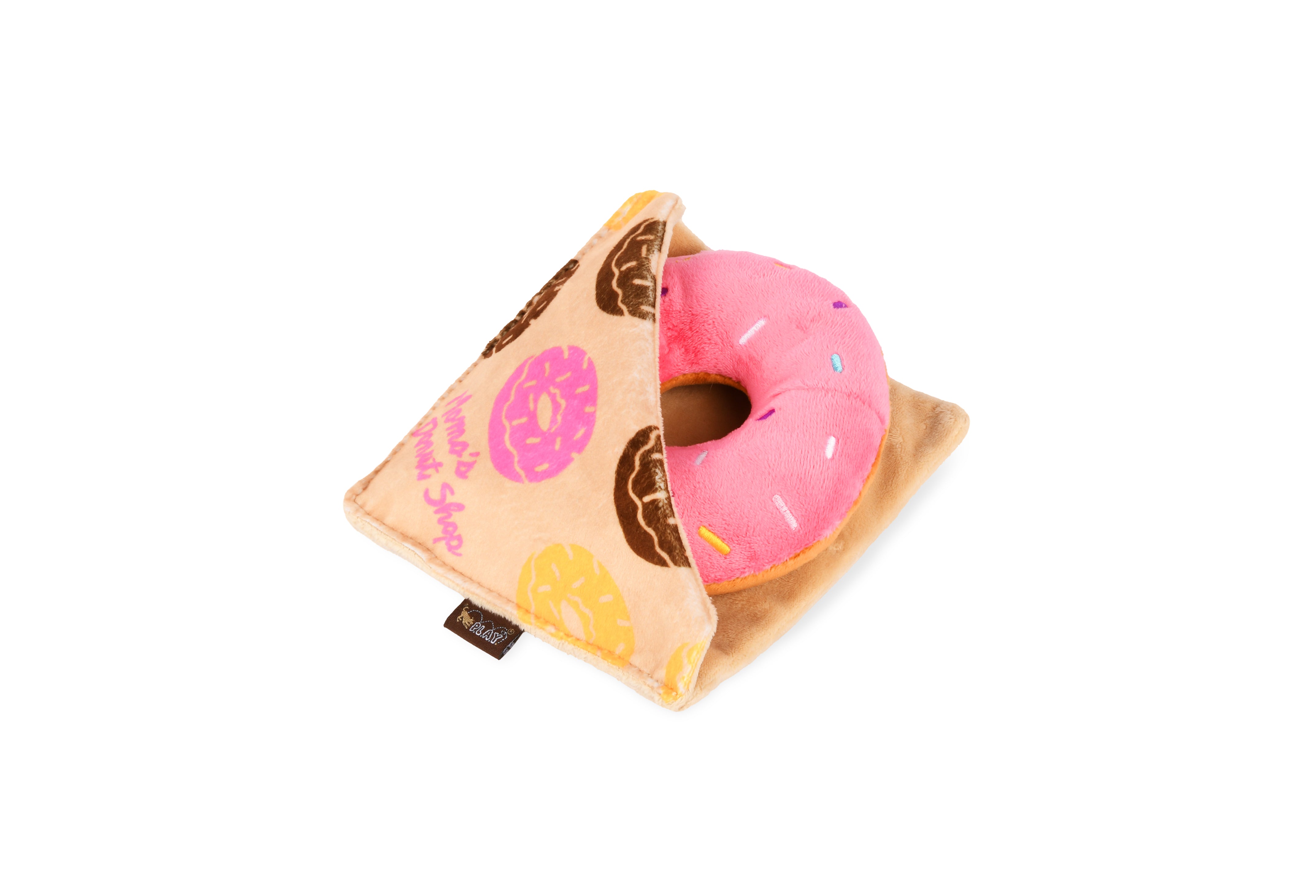 Pup Cup Cafe! Plush Doughboy Donut Dog Toy - Soft & Cute Puppy Chew Toy for Small & Medium Dogs - Perfect for Playtime, Training & Cuddling
