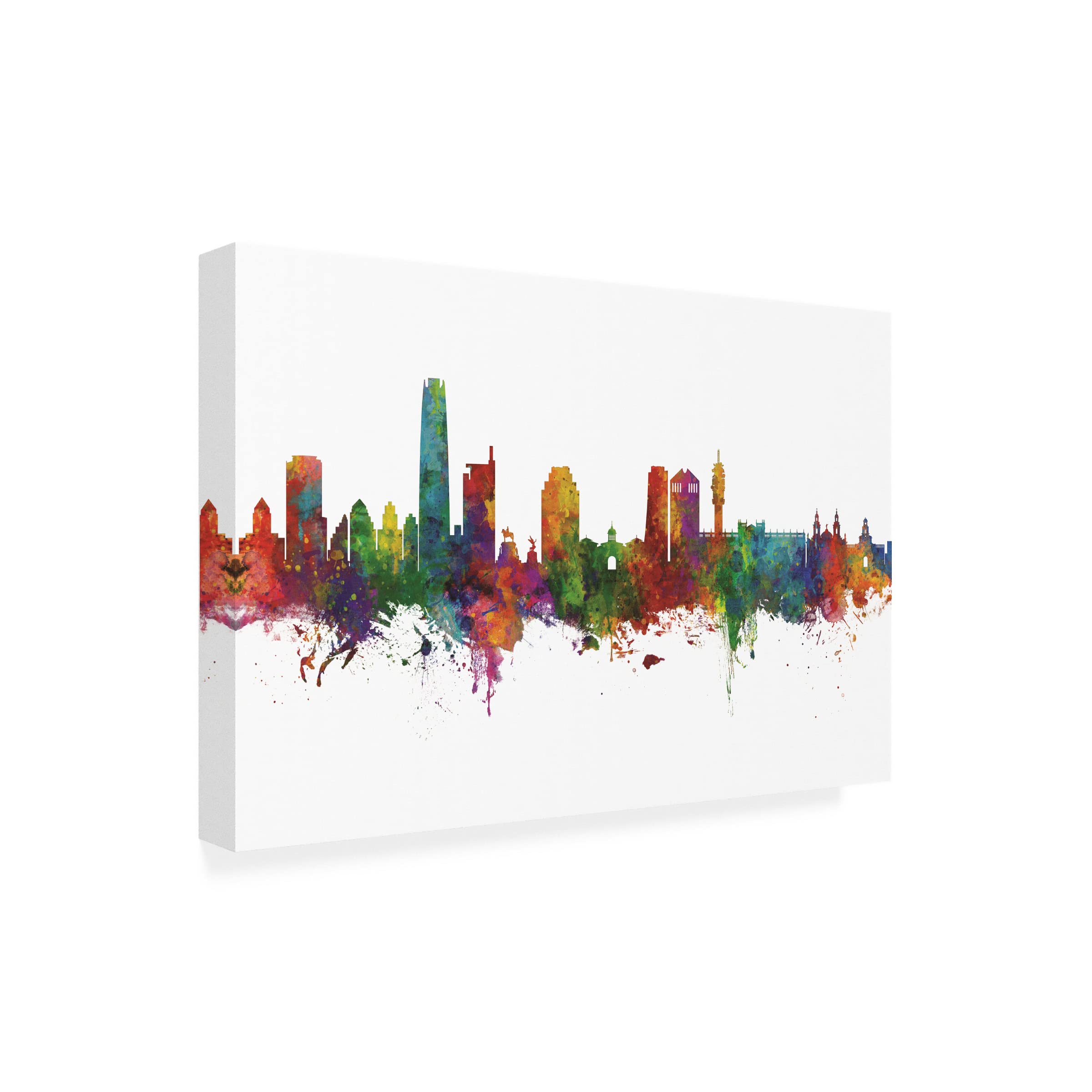 Michael Tompsett Santiago de Chile Skyline Canvas Art Print - Modern Cityscape Wall Decor for Living Room, Office & Bedroom