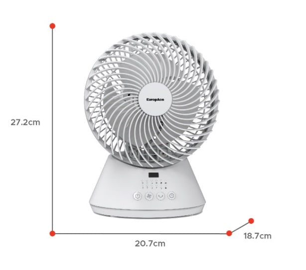 EuropAce EDF5631DWH 6 Inch Quiet DC Motor Desk Fan - Energy Efficient Office & Home Cooling Fan for Workstation, Bedroom, Dorm Room