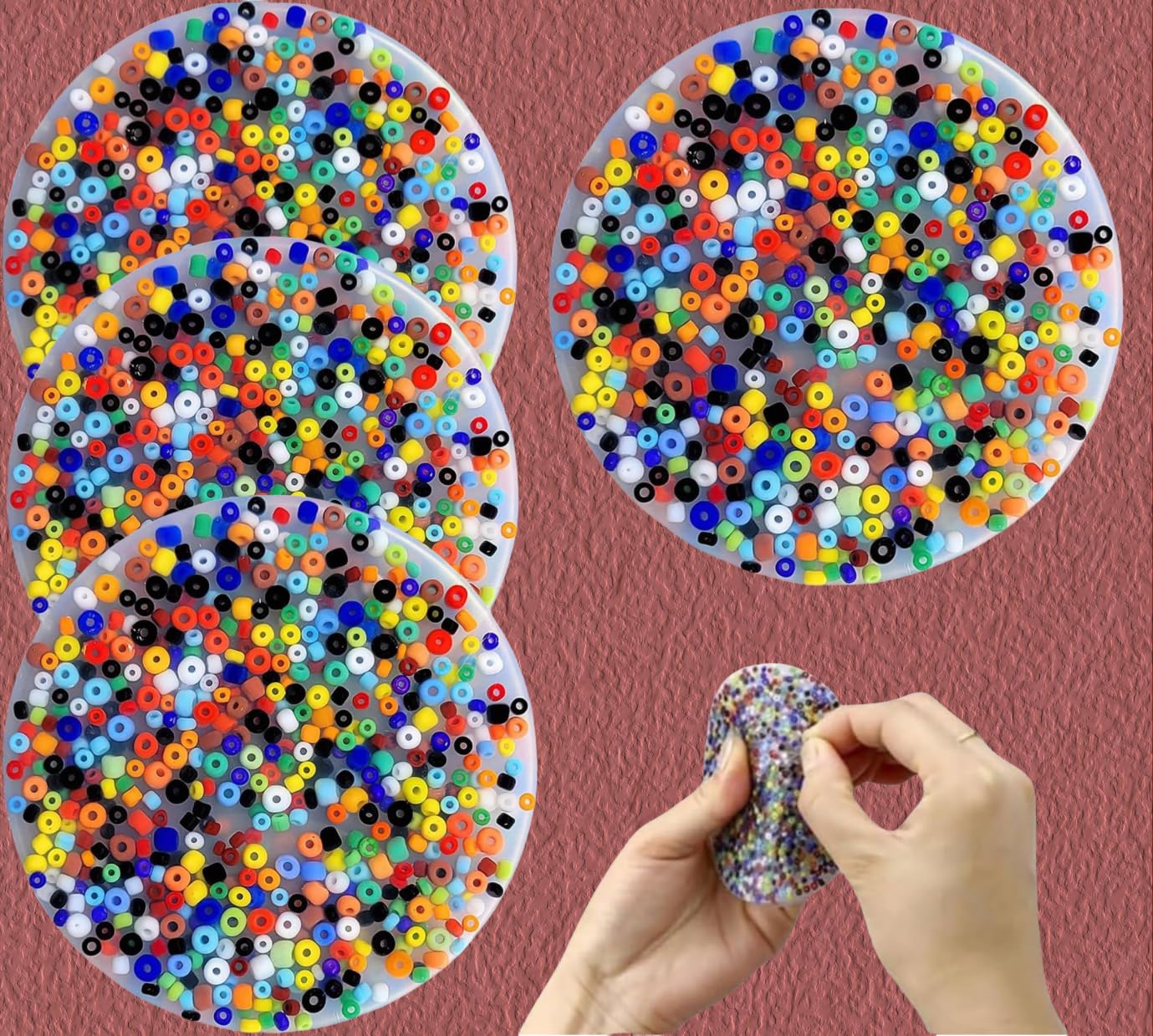 2PCS Floral Sensory Fidget Toys for Anxiety Relief - Skin Picking & Stress Relief Tools (3.15x3.15 Inches) - Perfect for ADHD, Autism & Focus Improvement - Office, Classroom & Travel Use