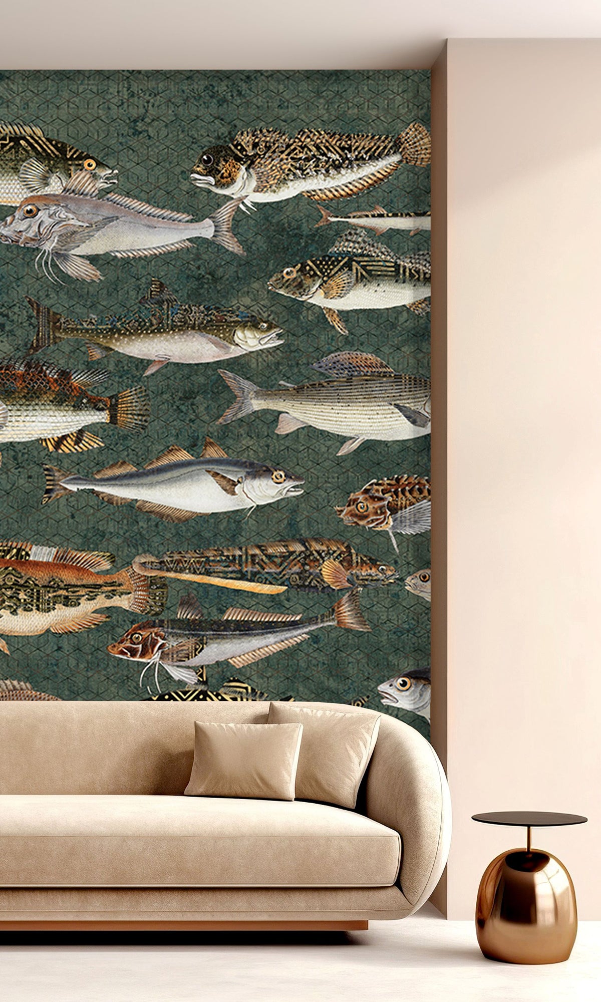 Dark Green Underwater Bounty Mural Wallpaper M2598 - Ocean Theme Peel and Stick Wallpaper for Bedroom, Living Room, Kids Room Decor - Perfect for Home, Office & Nursery Wall Covering
