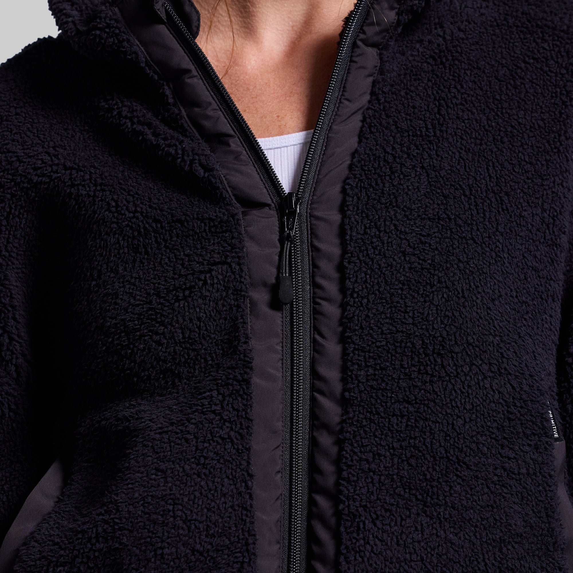 Women's Black Cropped Fleece Jacket - Cozy Winter Outerwear for Casual Wear & Outdoor Activities | Perfect for Layering, Running Errands & Fall Fashion
