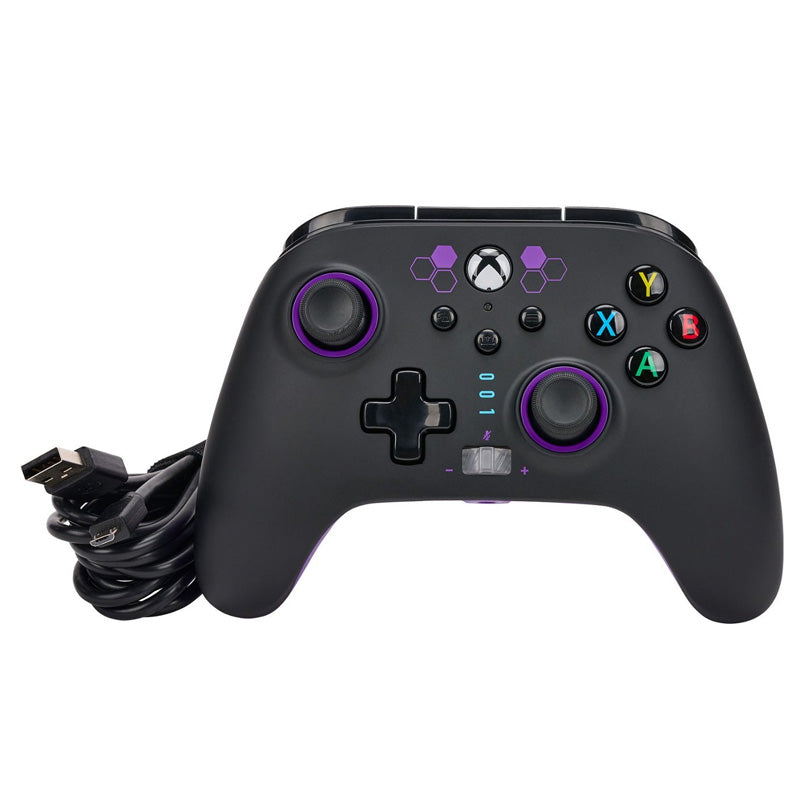PowerA Wired Controller for Xbox Series X|S & Xbox One - Purple Hex Design - Perfect for Gaming, Streaming & Competitive Play