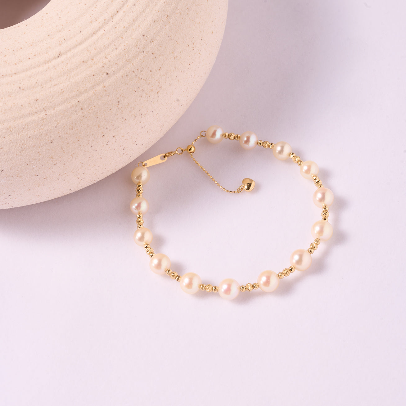 18K Solid Gold Akoya Pearl Bracelet for Women - Elegant Pearl Jewelry Gift for Anniversary, Birthday & Special Occasions | KB00045