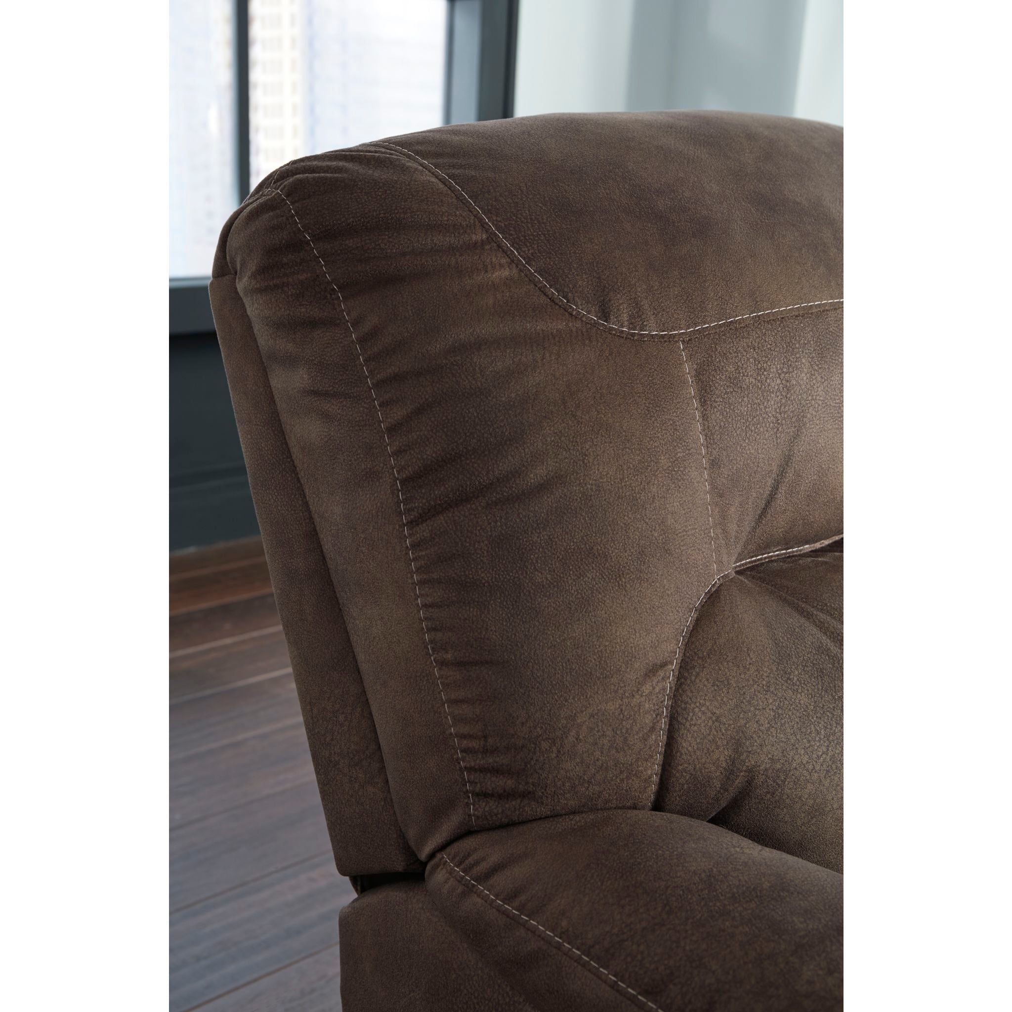 Bolzano Reclining Sofa - Modern Comfortable Leather Recliner for Living Room, Home Theater, and Office - Coffee Brown