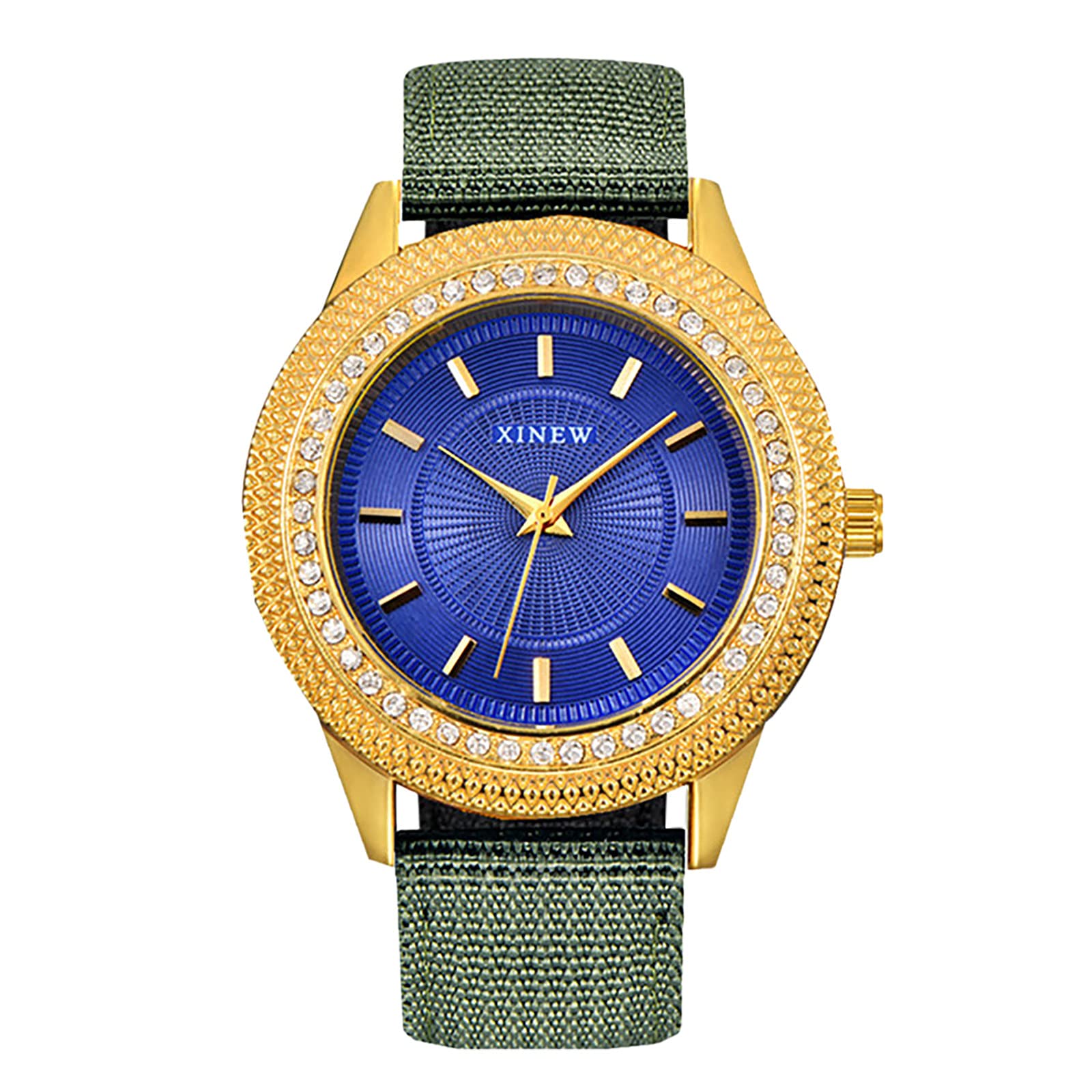 Luxury Diamond Nylon Strap Watch for Men & Women - Fashionable Unisex Belt Watch, Perfect Gift for Him & Her - Ideal for Casual, Office, and Special Occasions