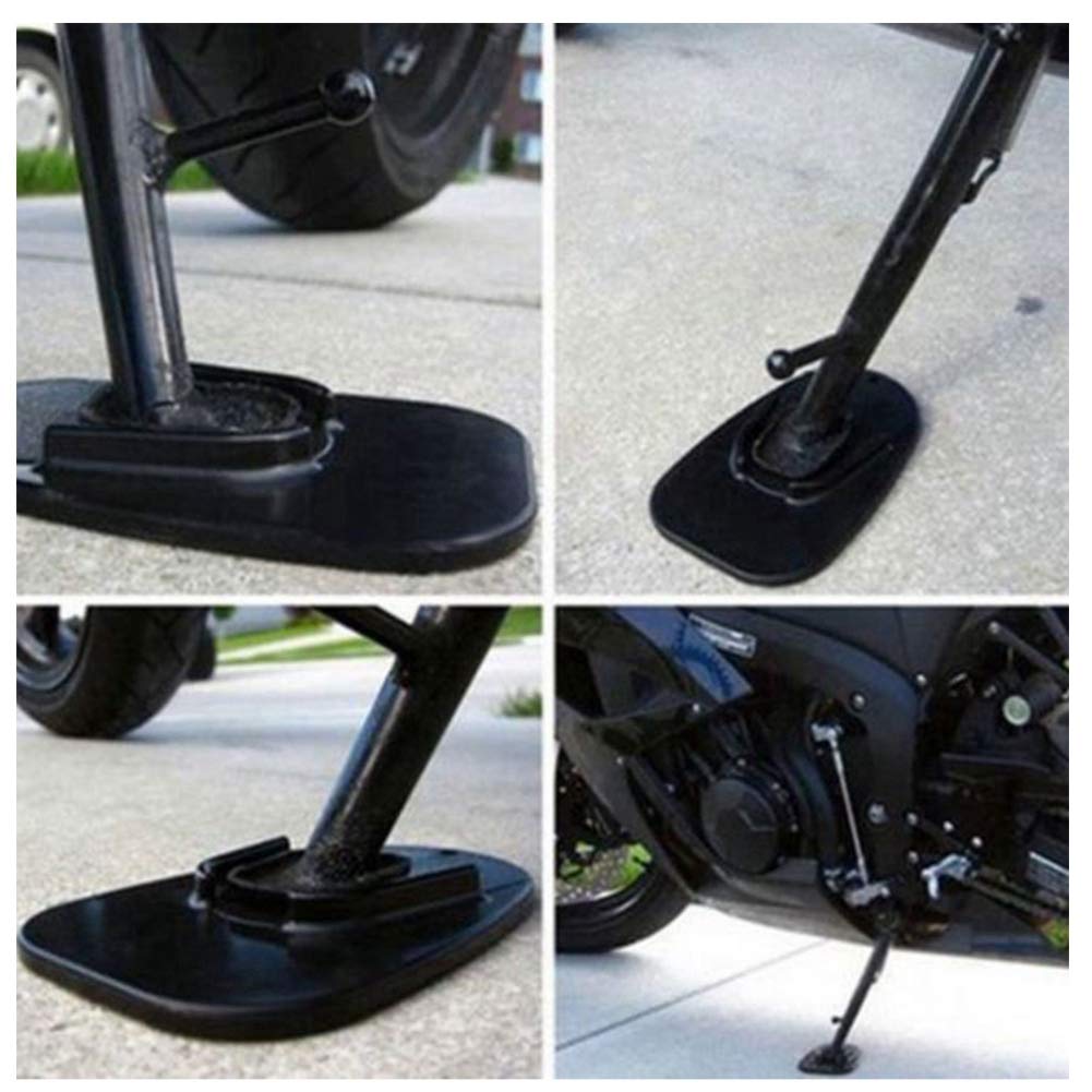 **Universal Motorcycle Kickstand Pad - Heavy Duty Footrest Plate for Soft Ground & Outdoor Parking - Durable Side Bracket Extension for Secure Motorcycle Support**    *(Perfect for Off-Road Adventures, Camping, and Parking on Grass, Sand, or Uneven Terrain)*