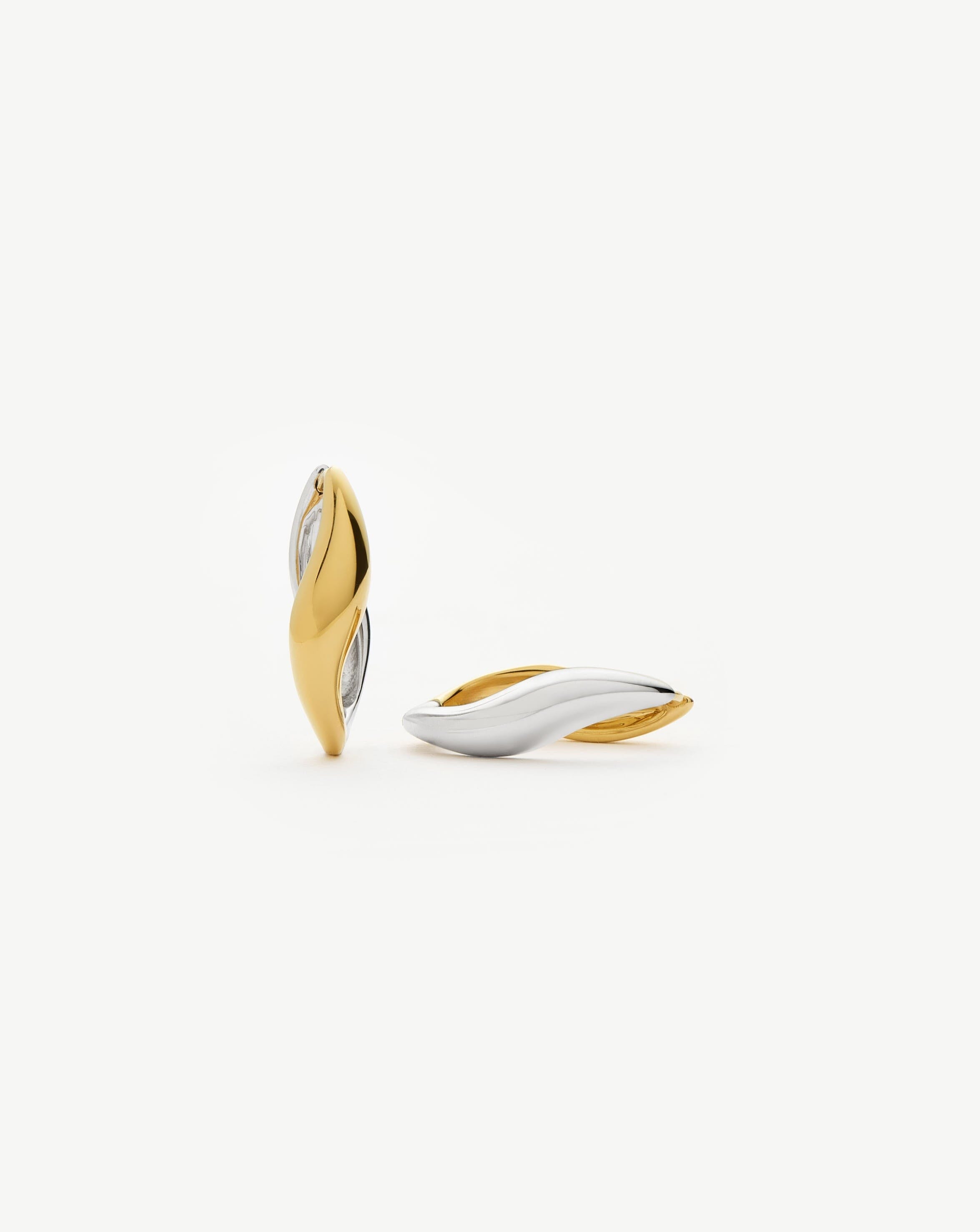 Savi Signature Small Hoop Earrings - 14K Gold & Sterling Silver Mixed Metal Dainty Everyday Jewelry for Women | Perfect for Work, Date Night & Casual Outfits
