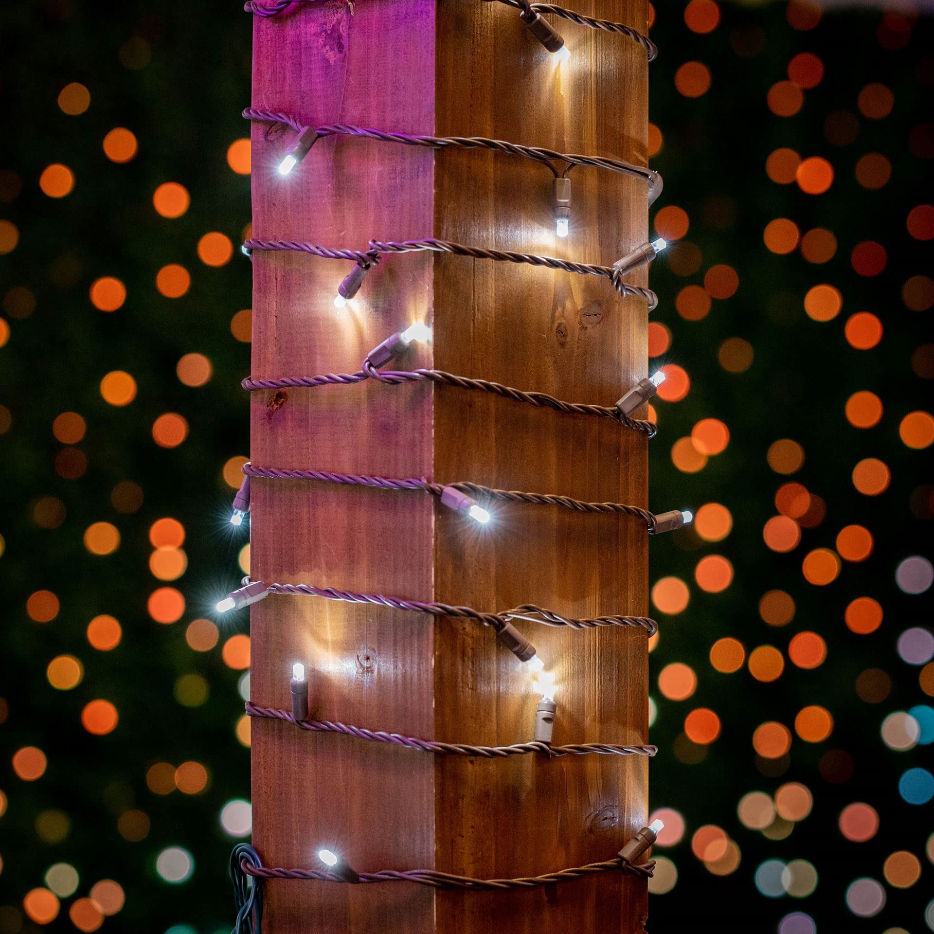 50FT 100 LED Commercial Grade Outdoor String Lights - Pure White Waterproof Christmas Lights with 40,000 Hours Lifespan for Patio, Garden, Wedding & Holiday Decorations