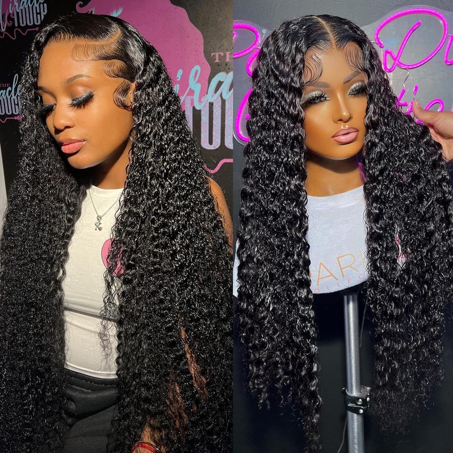 ALLRUN 4x4 Kinky Curly Human Hair Wig - Pre Plucked Glueless Lace Closure Wig 24 Inch 180% Density for Black Women | Wear & Go Natural Look for Daily Wear, Parties & Special Occasions