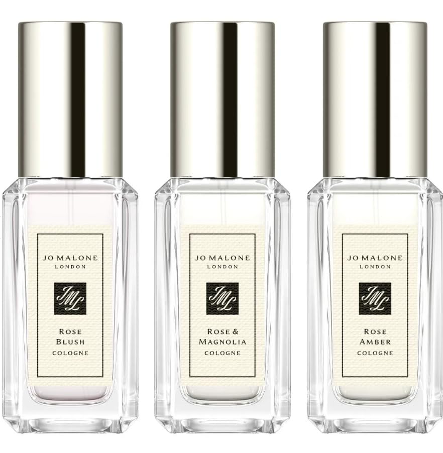Jo Malone London Roses Travel Cologne Trio Set - Mini Perfume Gift Set for Women, Luxury Floral Scent, Perfect for Travel, Gifts & Everyday Fragrance