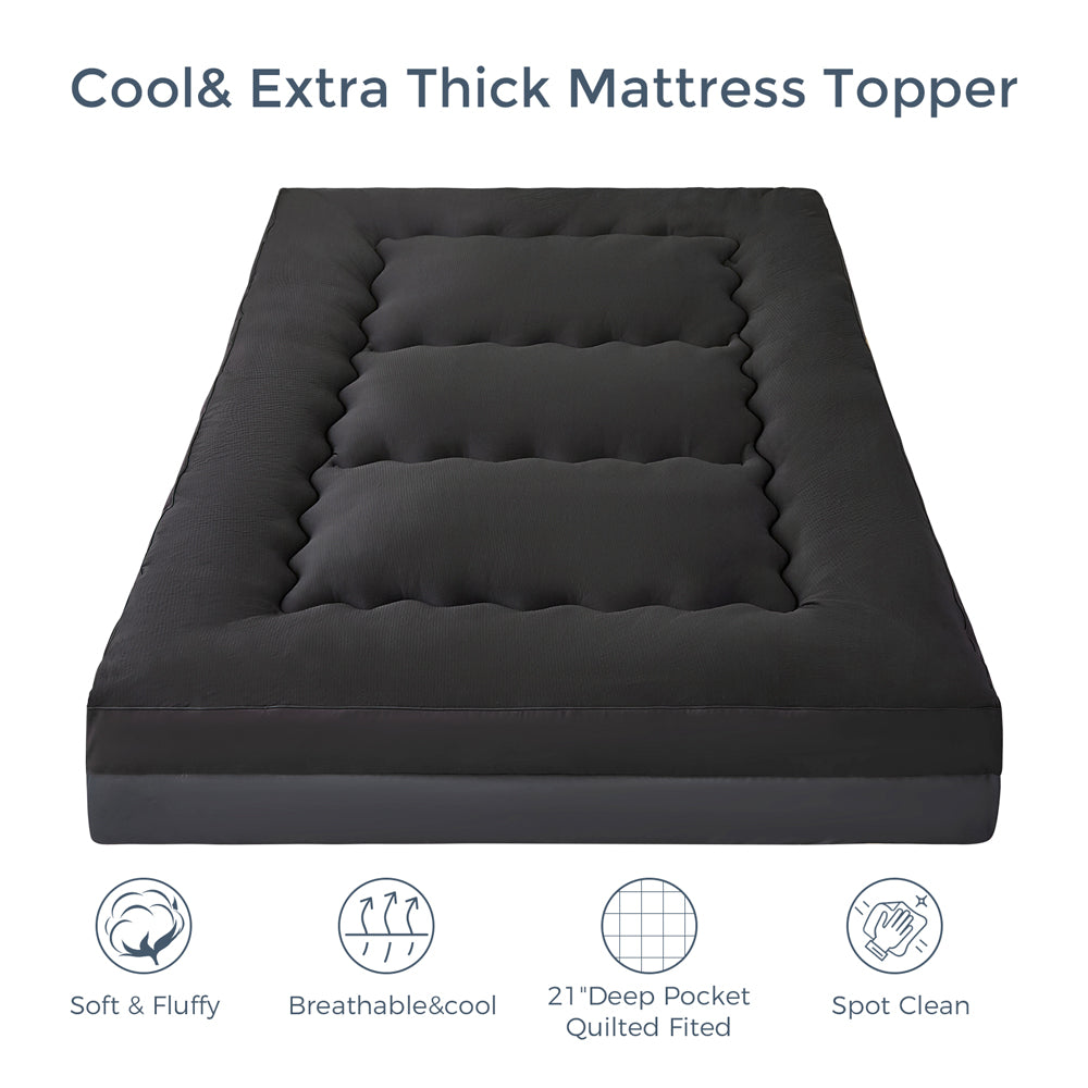 MAXYOYO Extra Thick Cooling Mattress Topper - 8-21