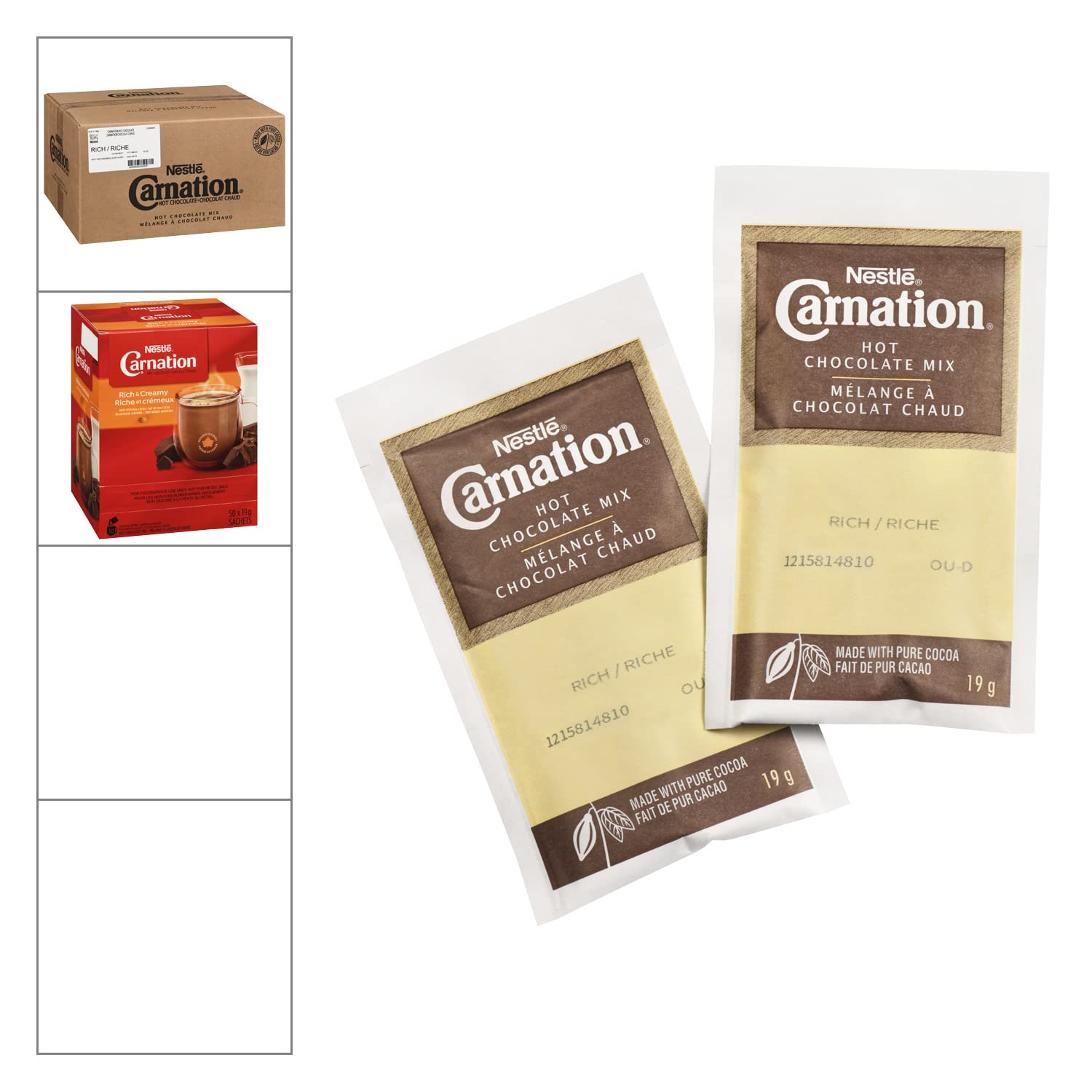 **Carnation Hot Chocolate Mix - Rich & Creamy Cocoa Powder Sachets, 6 Boxes (300 Count, 50x19g) - Perfect for Winter Warmth, Holiday Gifts & Cozy Family Moments**