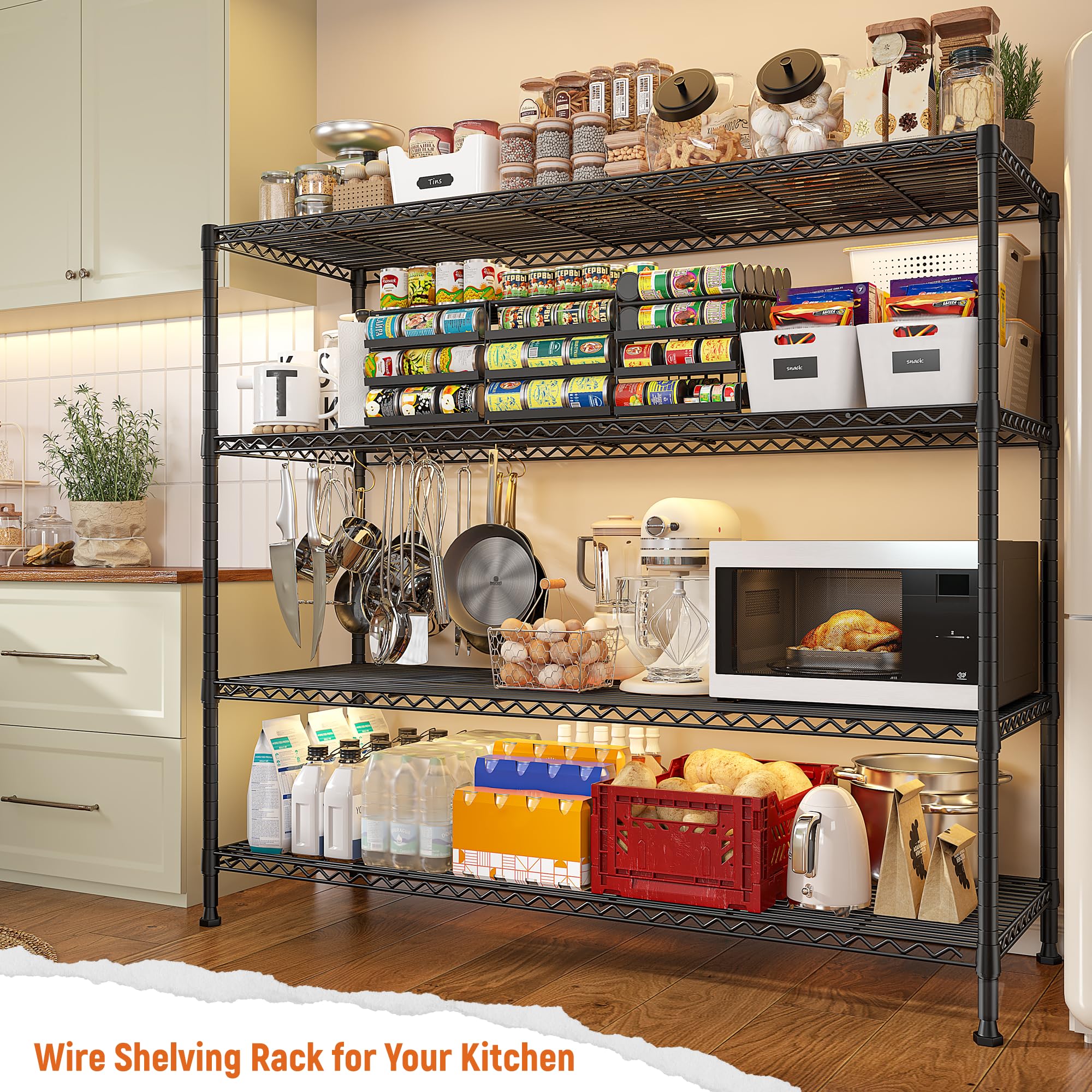 REIBII 4-Tier Heavy Duty Metal Storage Shelves 45.3