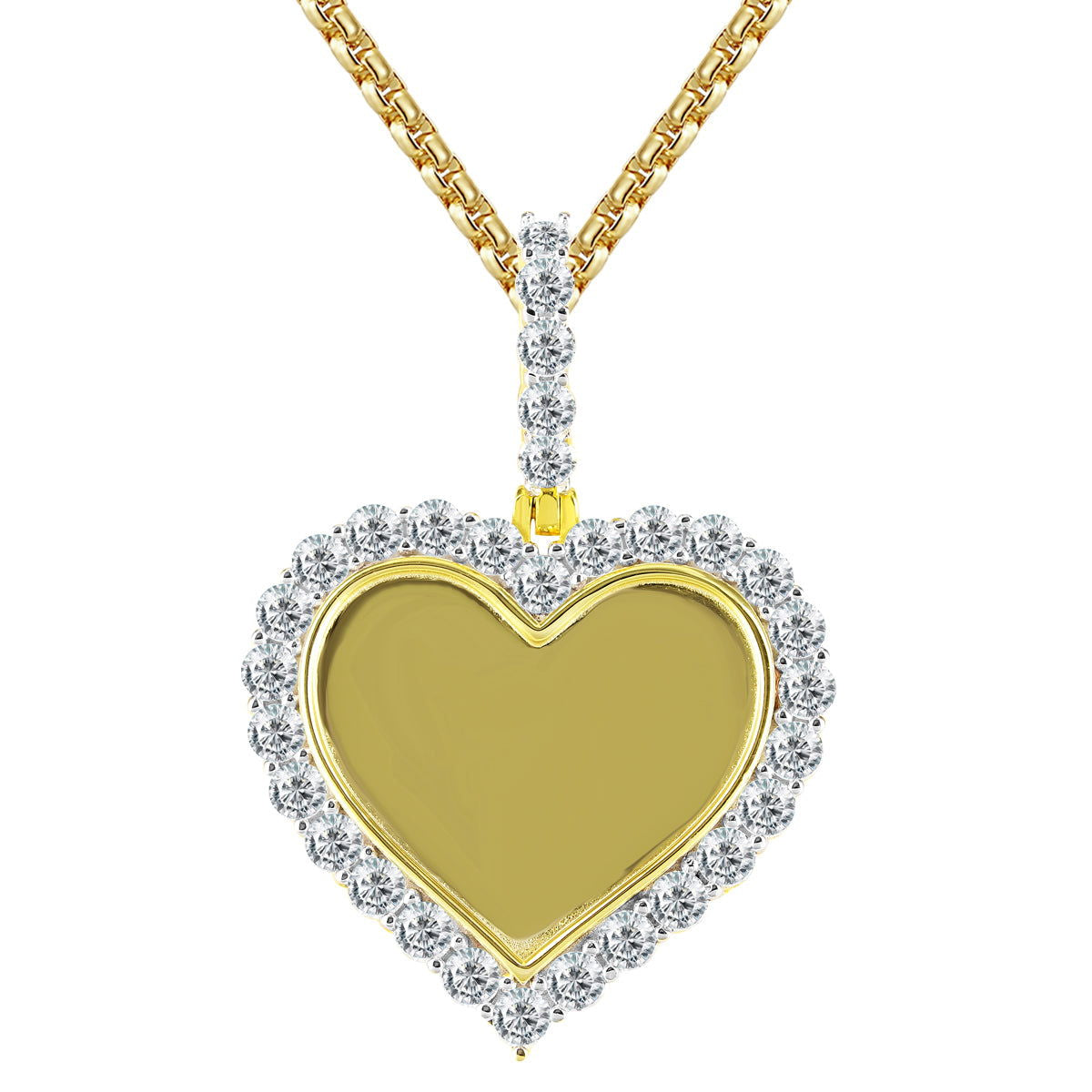 Custom Heart Love Solitaire Memory Picture Gift .925 Sterling Silver Pendant Necklace for Anniversary, Valentine's Day & Romantic Occasions