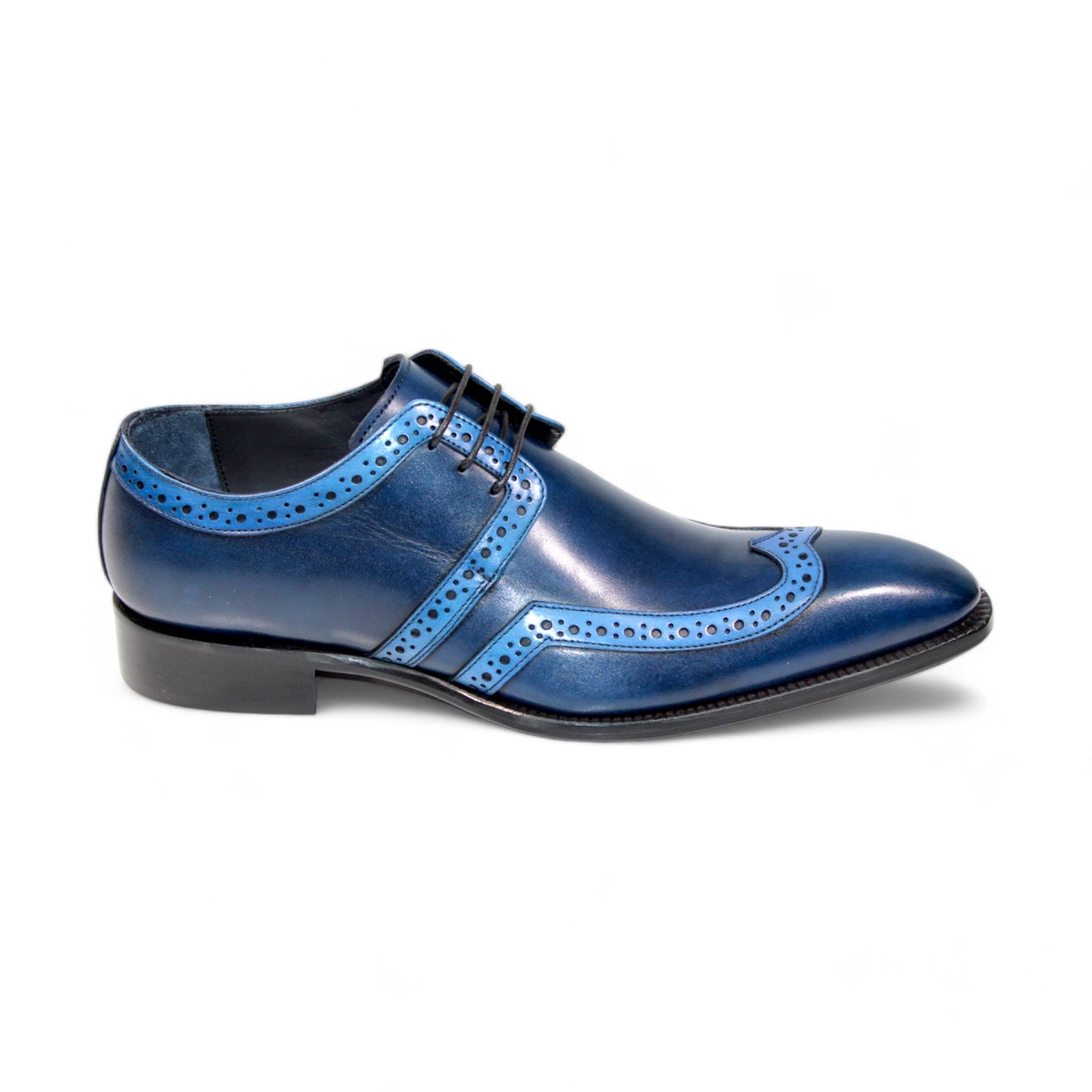 Duca Di Matiste Savona Men's Dress Shoes - Navy Blue Leather Oxfords for Business & Formal Occasions