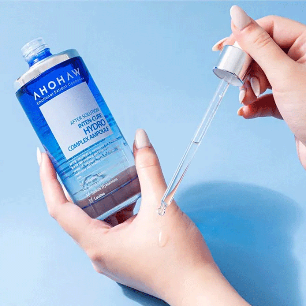 AHOHWA Intense Cure Hydro Complex Ampoule 150ml - Hydrating Facial Serum for Dry & Sensitive Skin | Korean Skincare for Night Routine & Daily Moisturizing