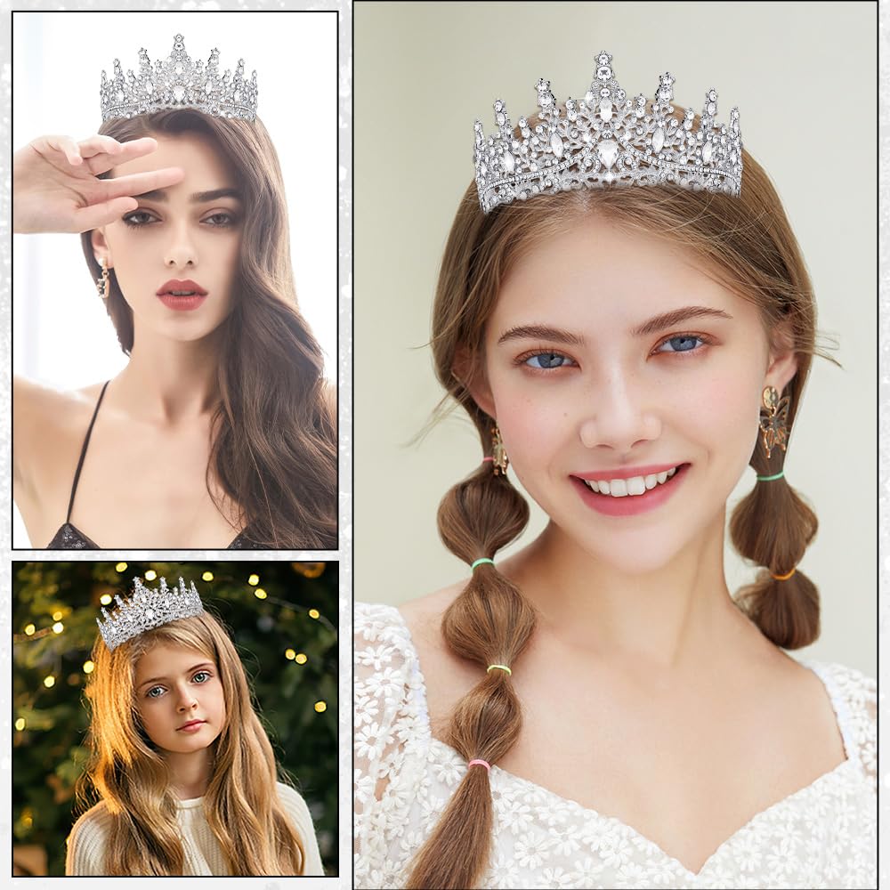 Elegant Crystal Crown Tiara Headband for Women - Sparkling Princess Wedding Headpiece, Birthday Party Decorations, Bridal Shower & Special Occasions | Perfect for Weddings, Pageants, Cosplay and Photo Shoots
