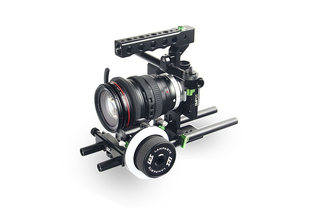 Lanparte BMPCC-01 Blackmagic Pocket Cinema Camera Cage for Blackmagic Pocket 4K/6K - Aluminum Alloy Rig with 15mm Rod Clamps & Cold Shoe Mount - Professional DSLR Stabilizer for Filmmaking, Vlogging and Video Production