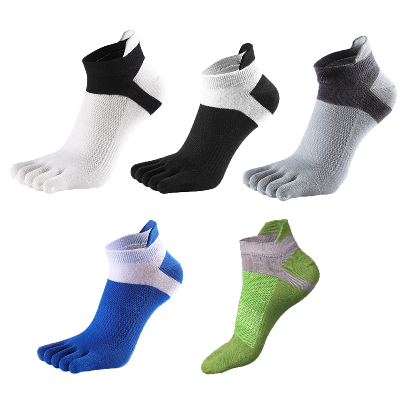 Breathable Men's Toe Socks 5-Pack - Anti-Slip Running Socks for Athletic Walking & Sports - Perfect for Gym, Hiking & Outdoor Activities